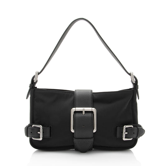 Luxury Bottega Veneta Nylon Calfskin Buckle Mini Shoulder Bag (SHF-uylolI)