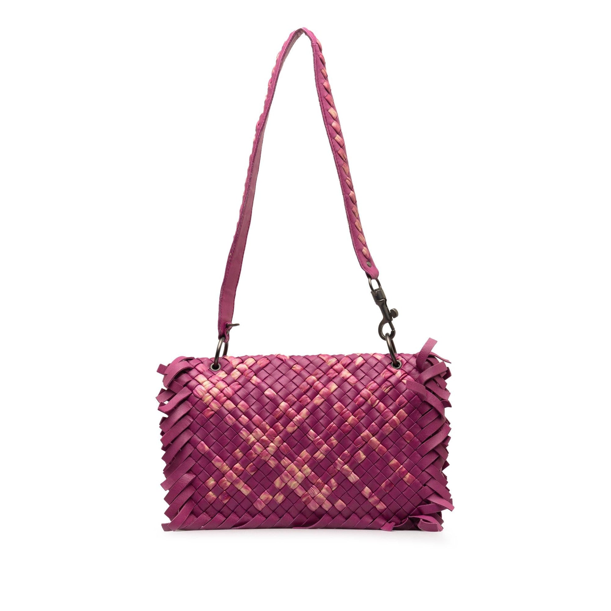 Luxury Bottega Veneta Paille Sfrangiato Aquatre Intrecciato Fringe Shoulder Bag (SHG-KXf7nX)