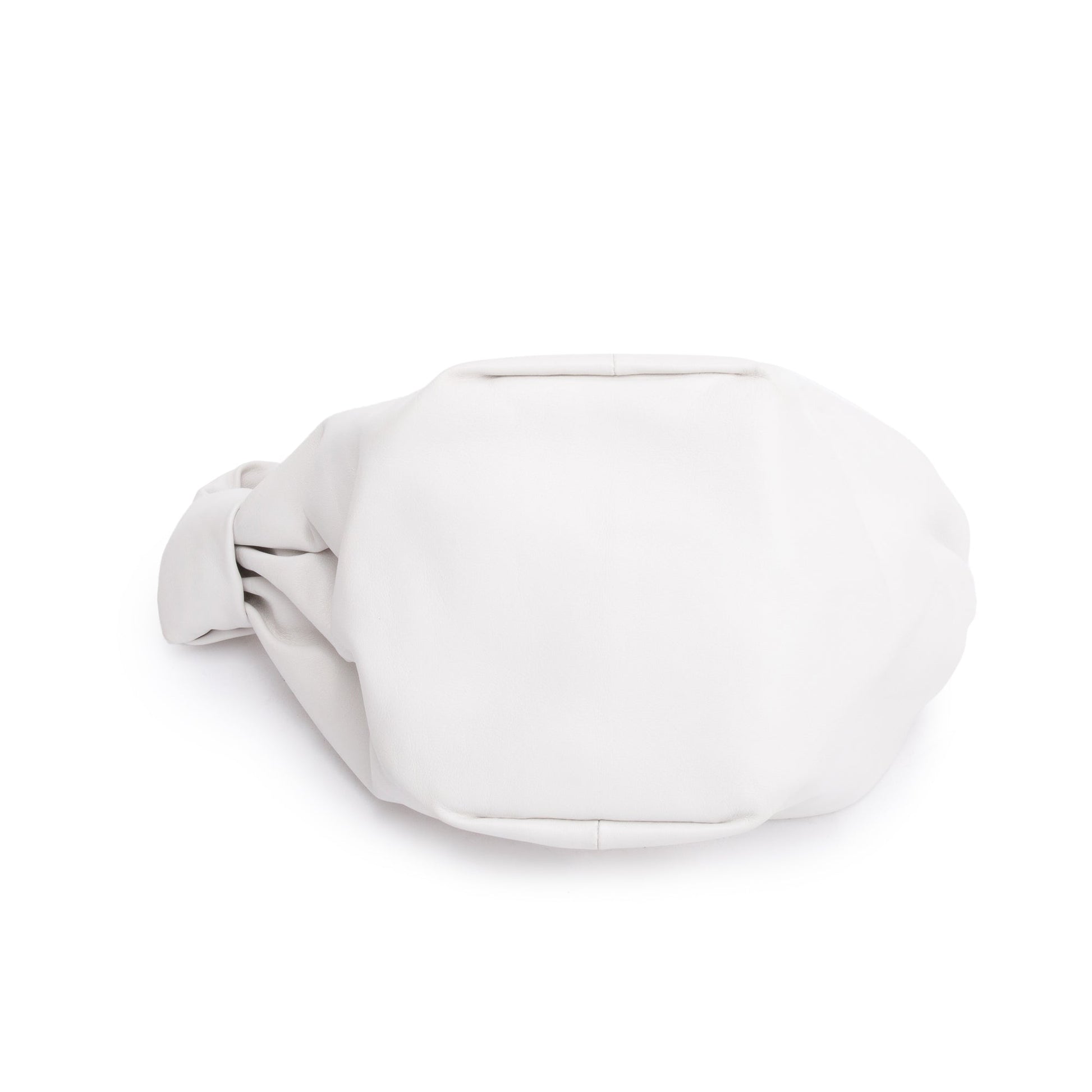 Bottega Veneta White Nappa Leather Mini Double Knot Handle Bag