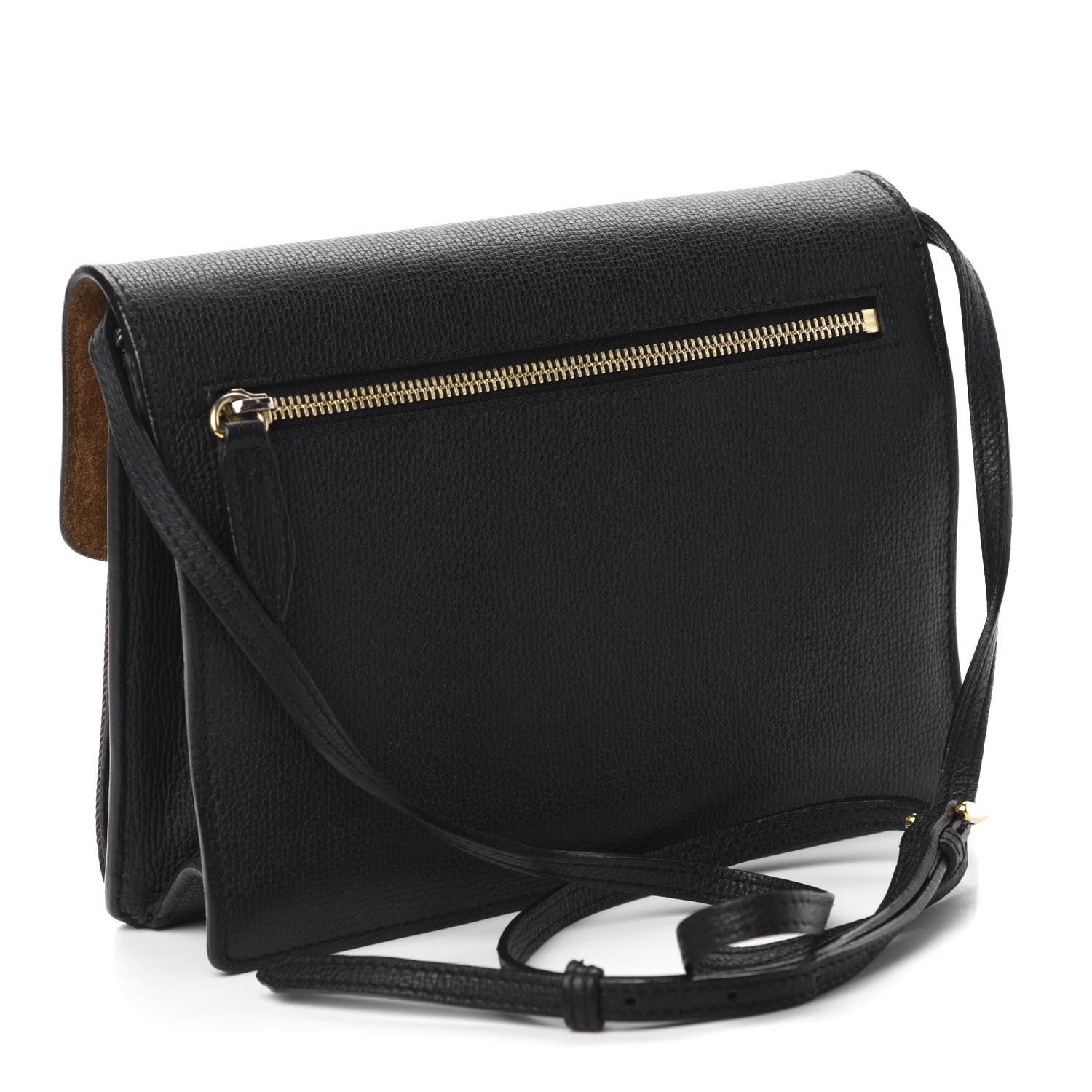 Burberry Black Macken Small Ho Check & Leather Crossbody Bag