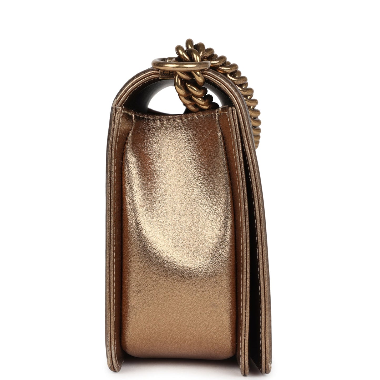 Chanel Medium Boy Bag Metallic Gold Python Antique Gold Hardware