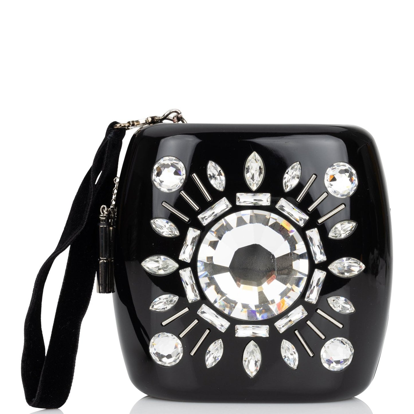 Chanel MinaudiÃ¨re Jewel Clutch Black Resin Silver Hardware