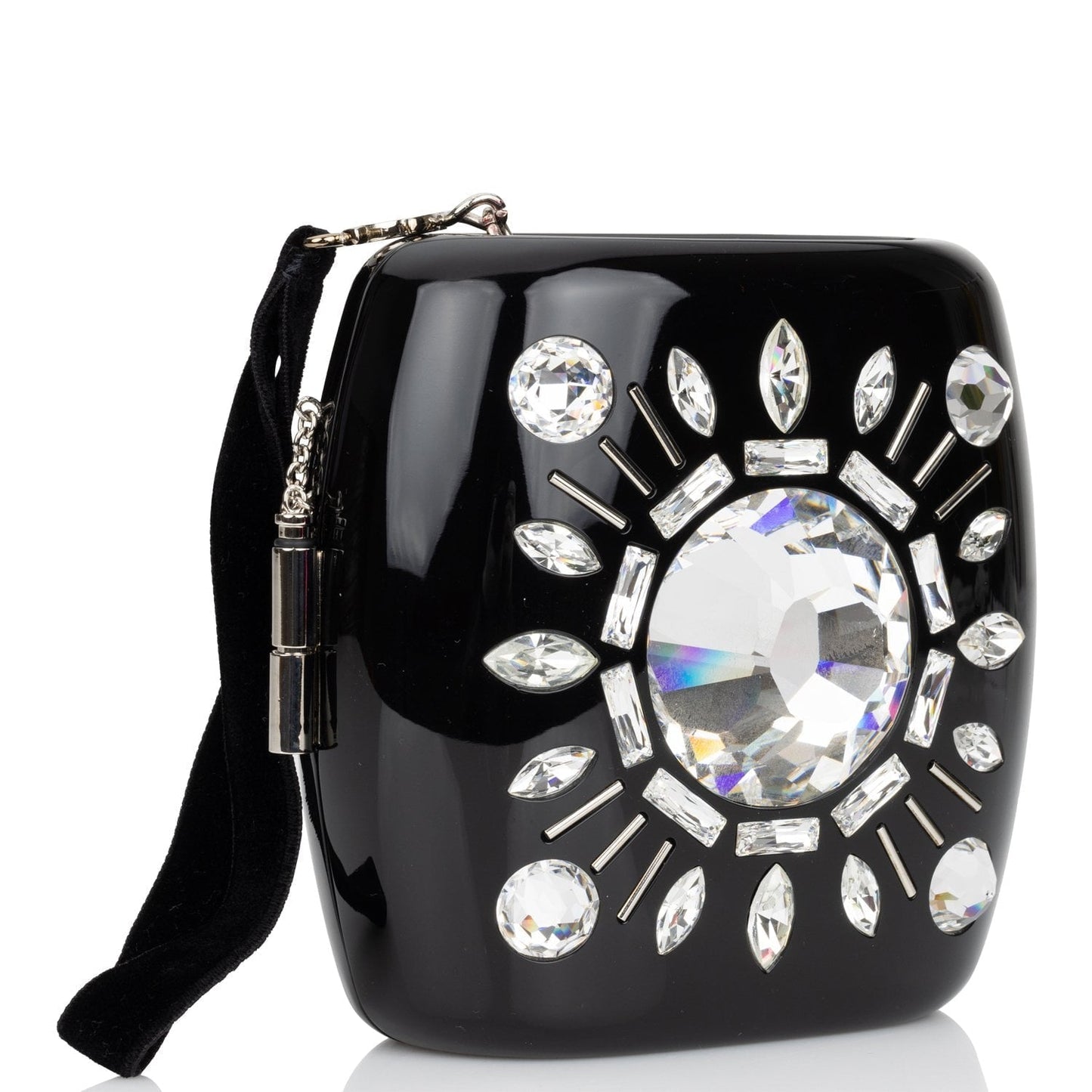 Chanel MinaudiÃ¨re Jewel Clutch Black Resin Silver Hardware