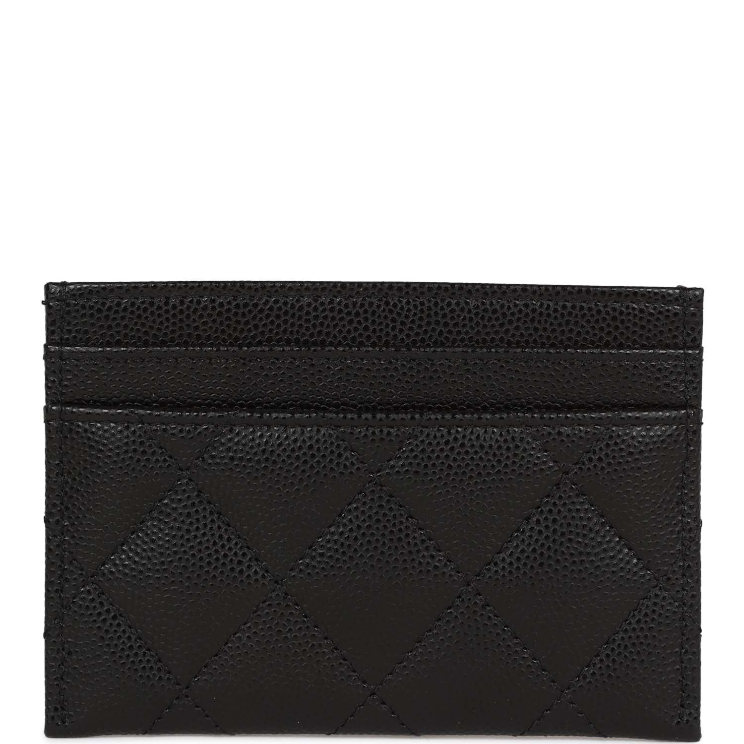 Chanel Card Holder Wallet Black Caviar Crystal and Light Gold Hardware