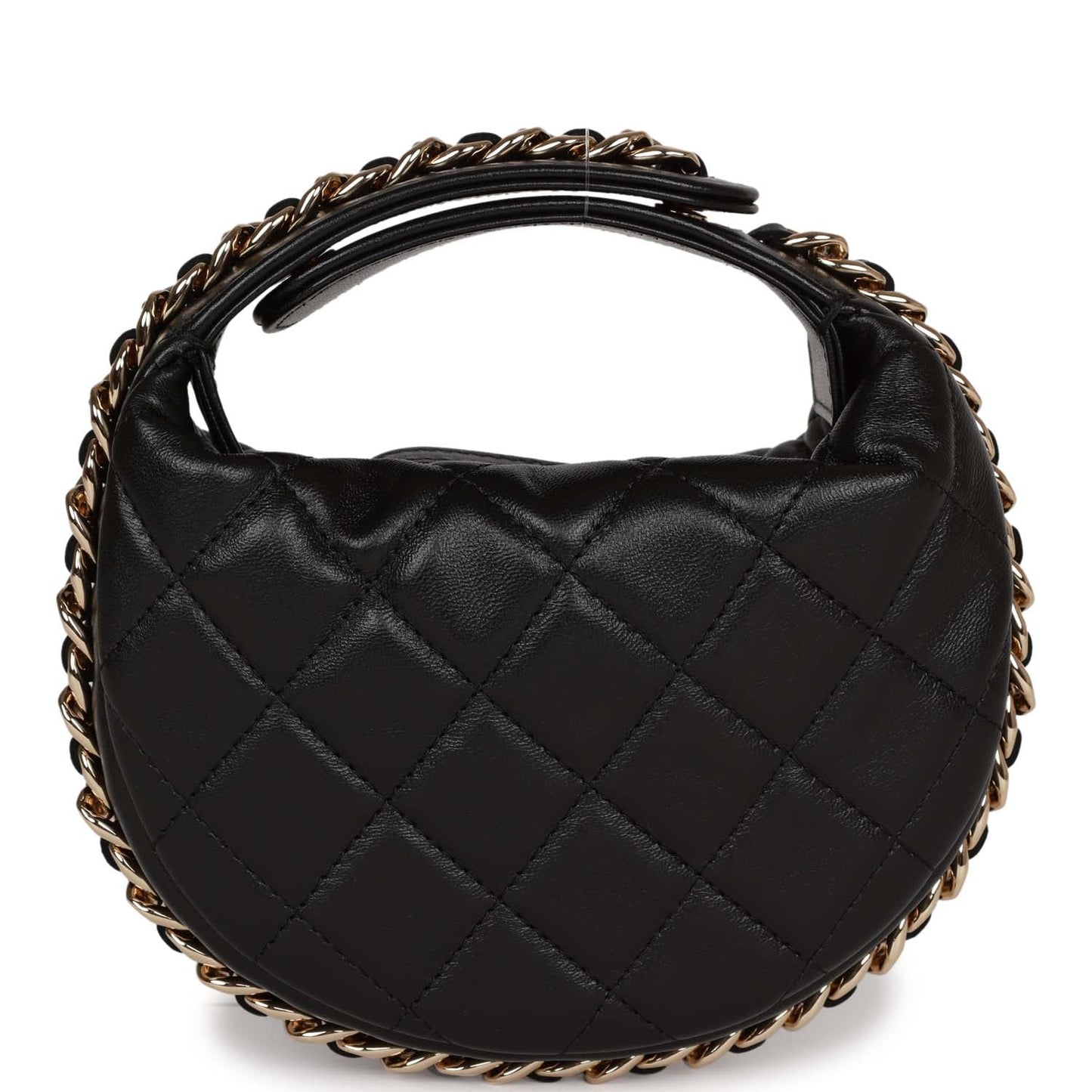 Chanel Chain Around Mini Pouch Black Lambskin Light Gold Hardware