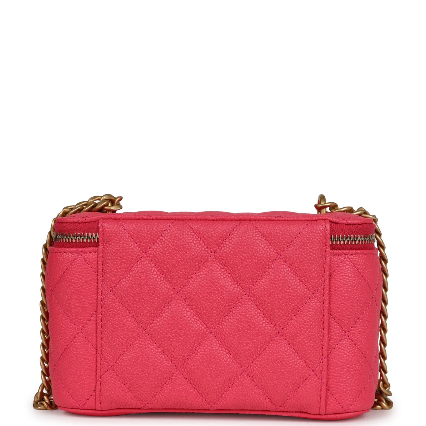 Chanel Small Vanity Case Pink Caviar Brushed Gold Hardware