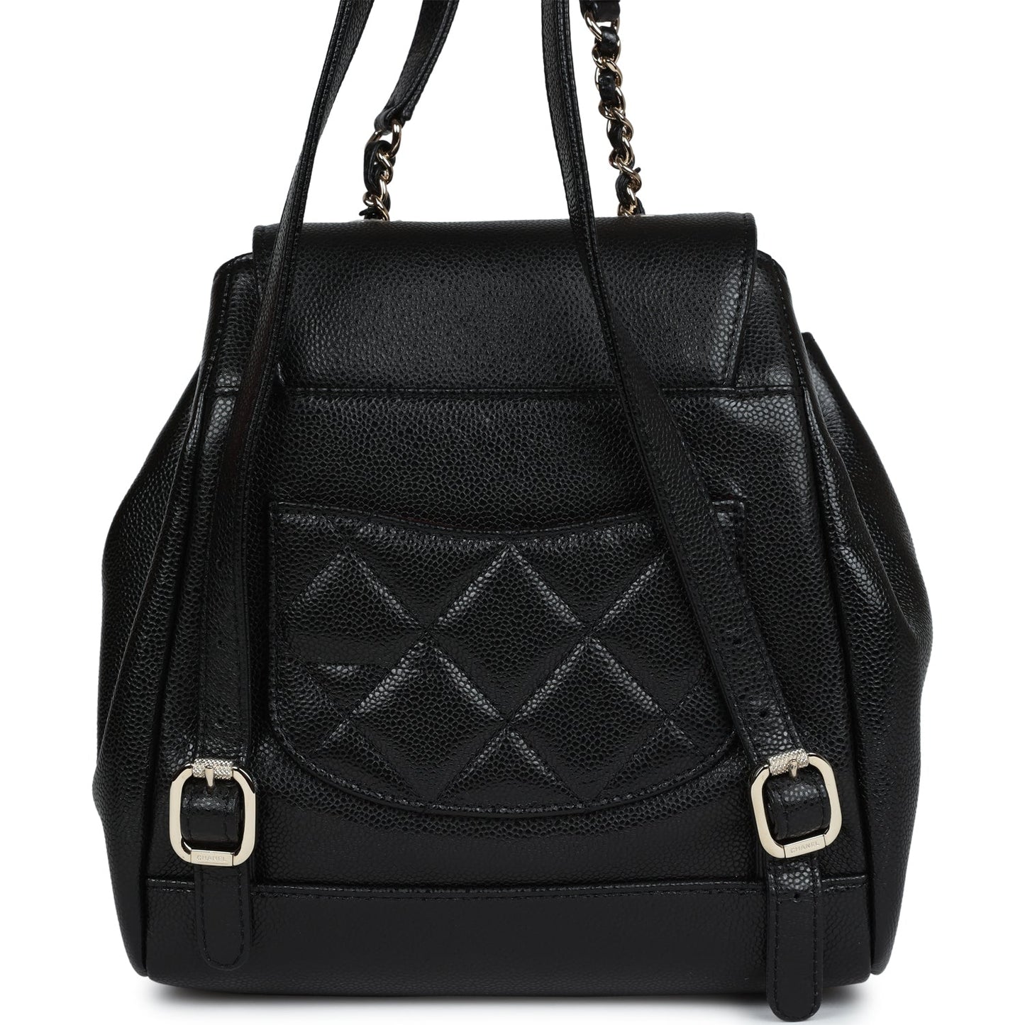 Chanel Small Business Affinity Backpack Black Caviar Light Gold Hardware