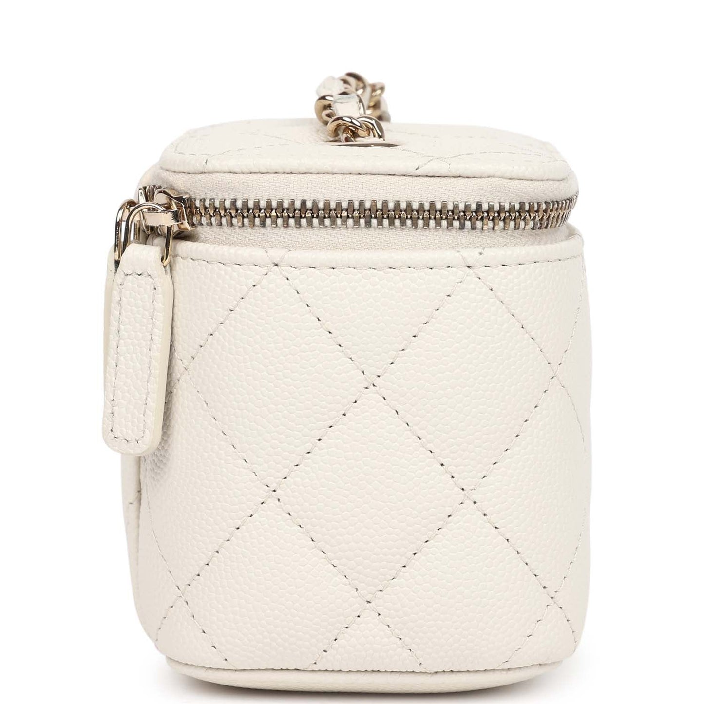 Chanel Mini Square Vanity Case Crossbody Bag Ivory Caviar Light Gold Hardware
