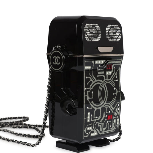 Chanel Limited Edition Robot MinaudiÃ¨re Bag Black Plexiglass and Crystals Ruthenium Hardware