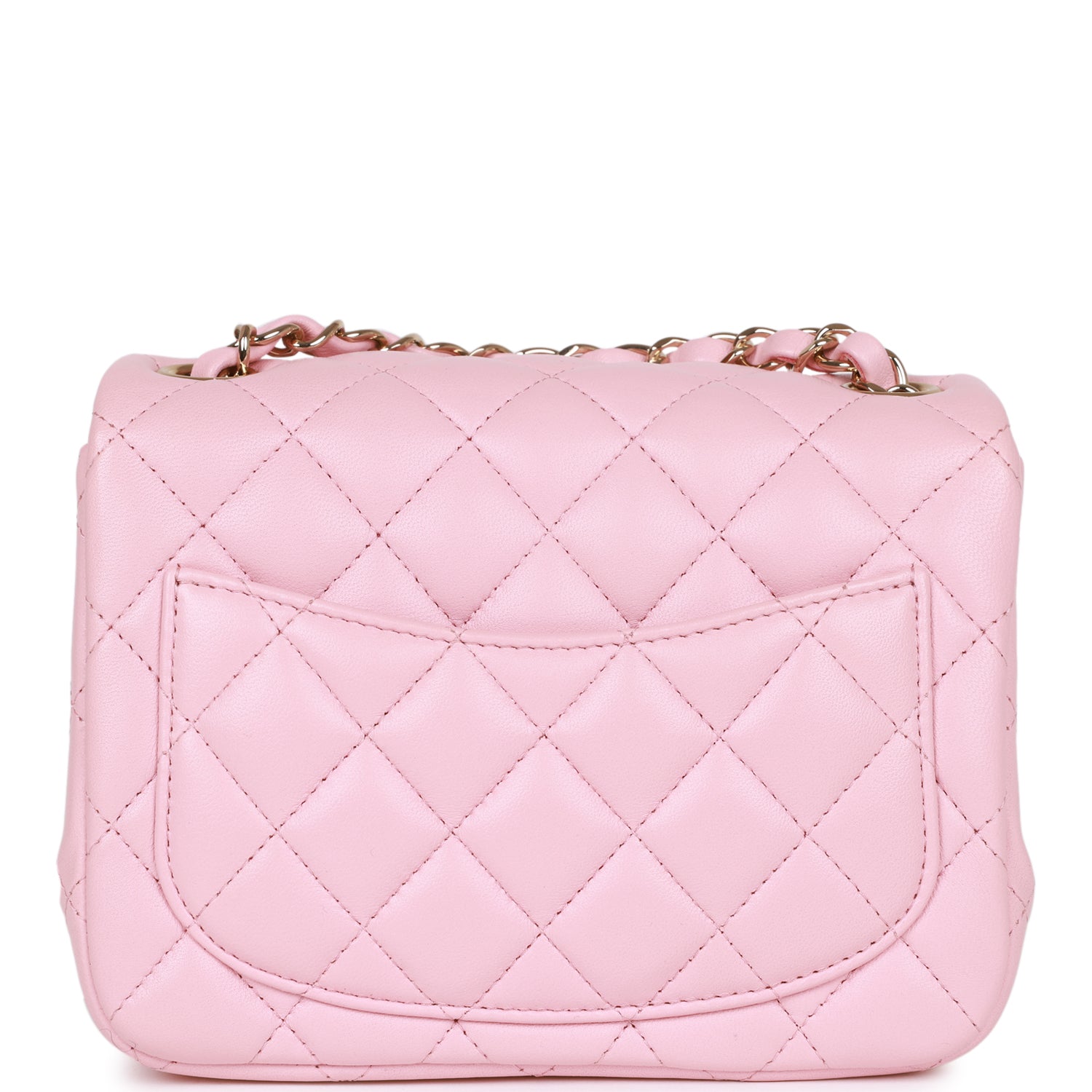 Chanel Mini Square Flap Pink Lambskin Light Gold Hardware