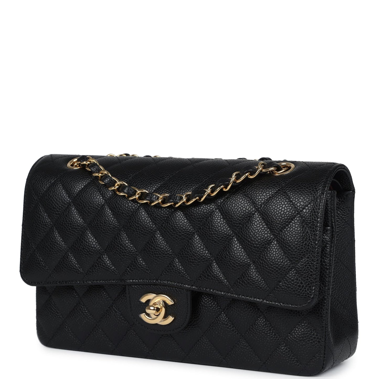 Chanel Medium Classic Double Flap Bag Black Caviar Gold Hardware
