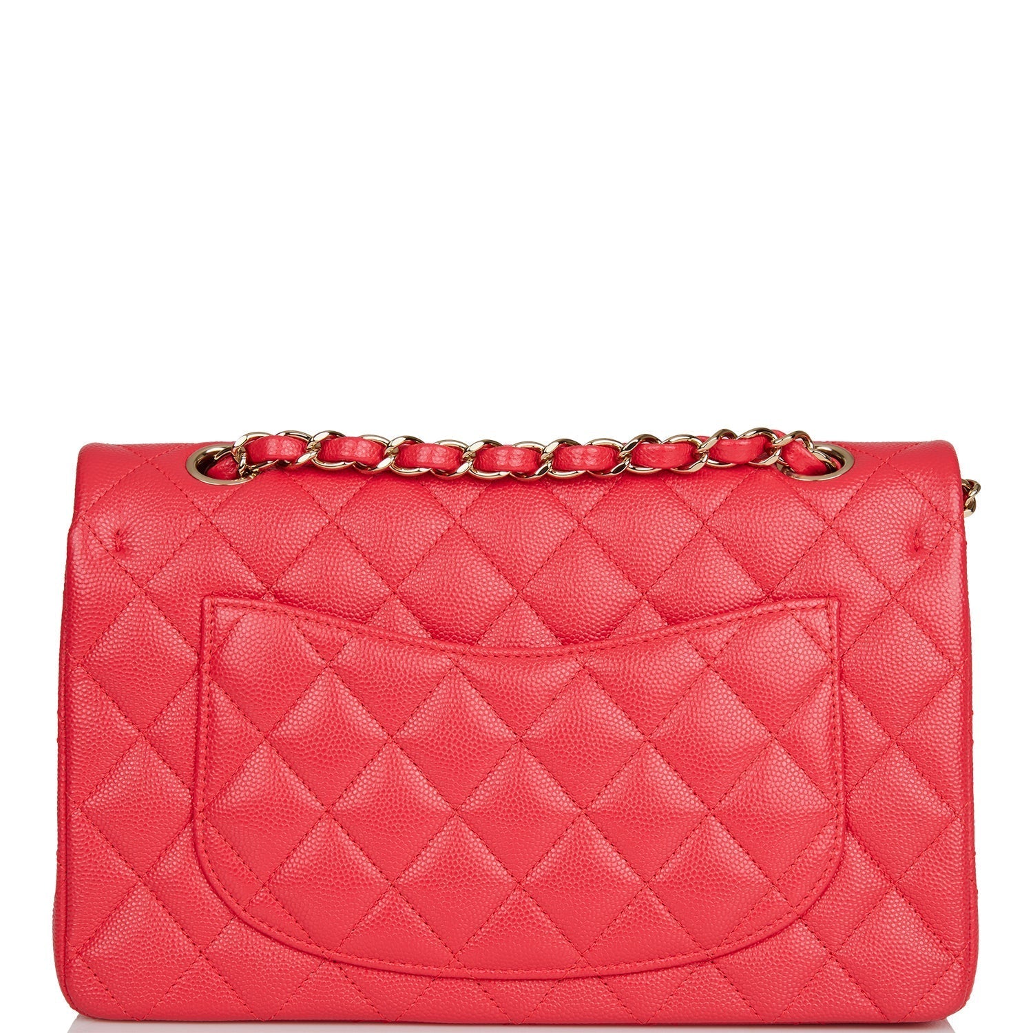 Chanel Small Classic Double Flap Red Caviar Light Gold Hardware