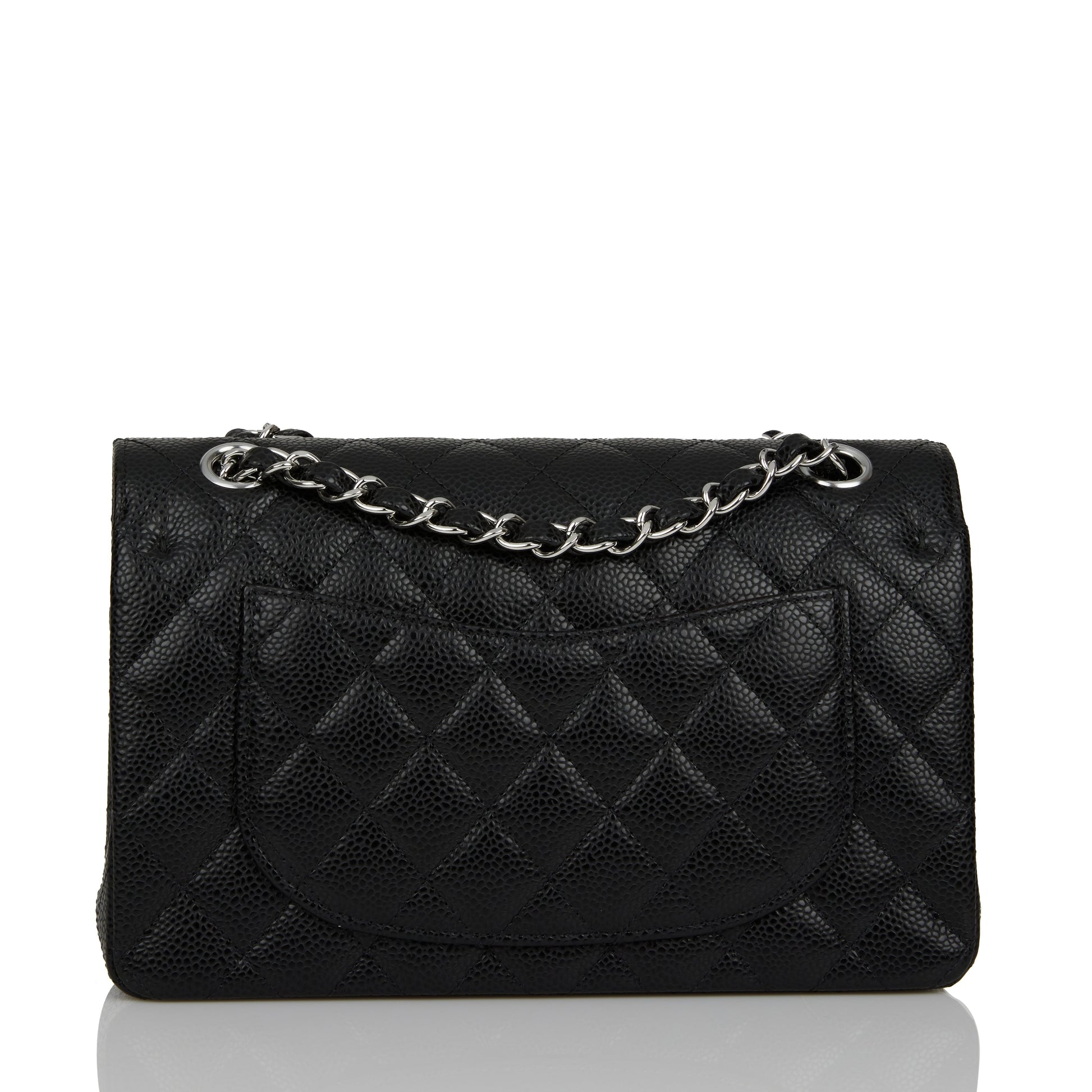 Chanel Small Classic Double Flap Black Caviar Silver Hardware