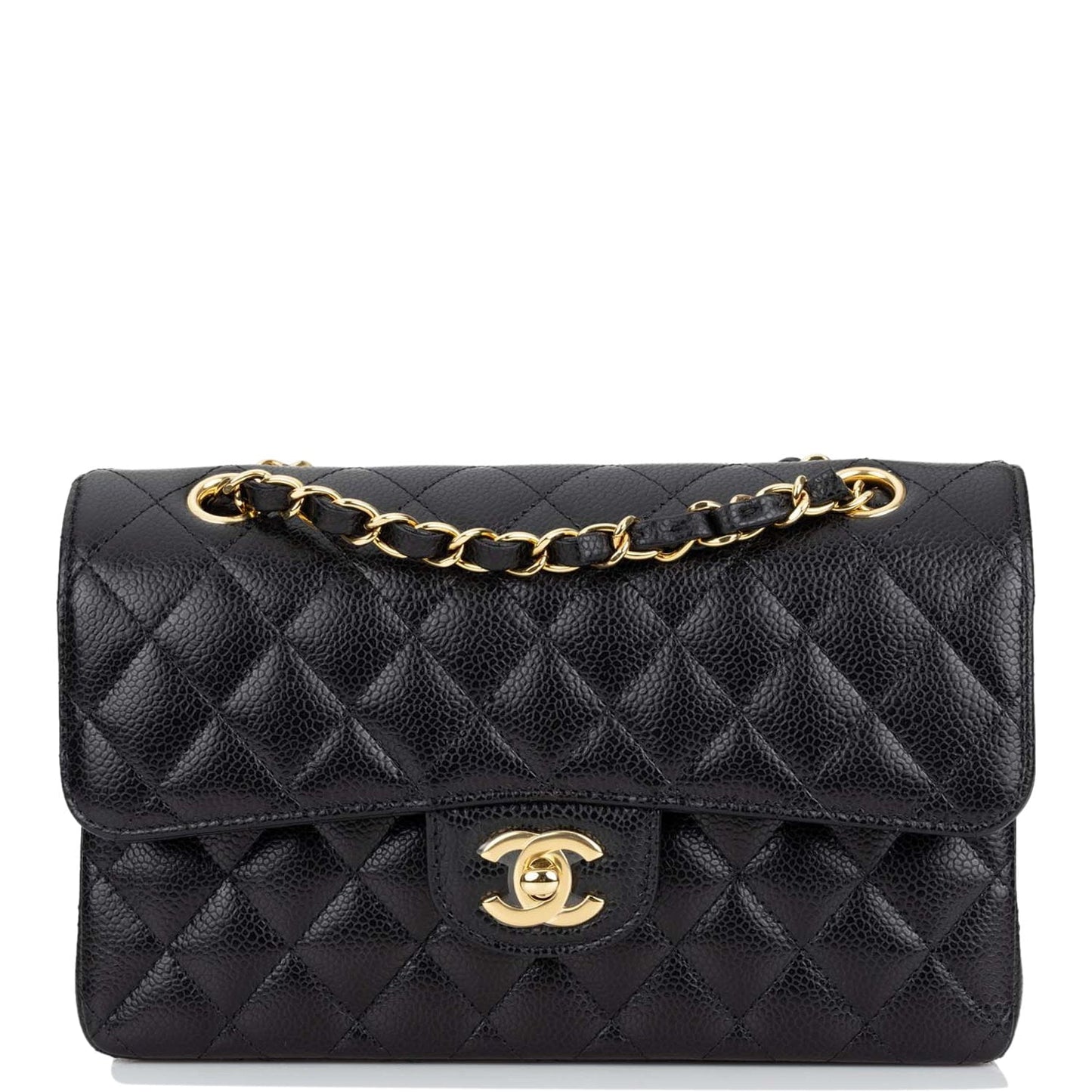 Chanel Small Classic Double Flap Black Caviar Gold Hardware