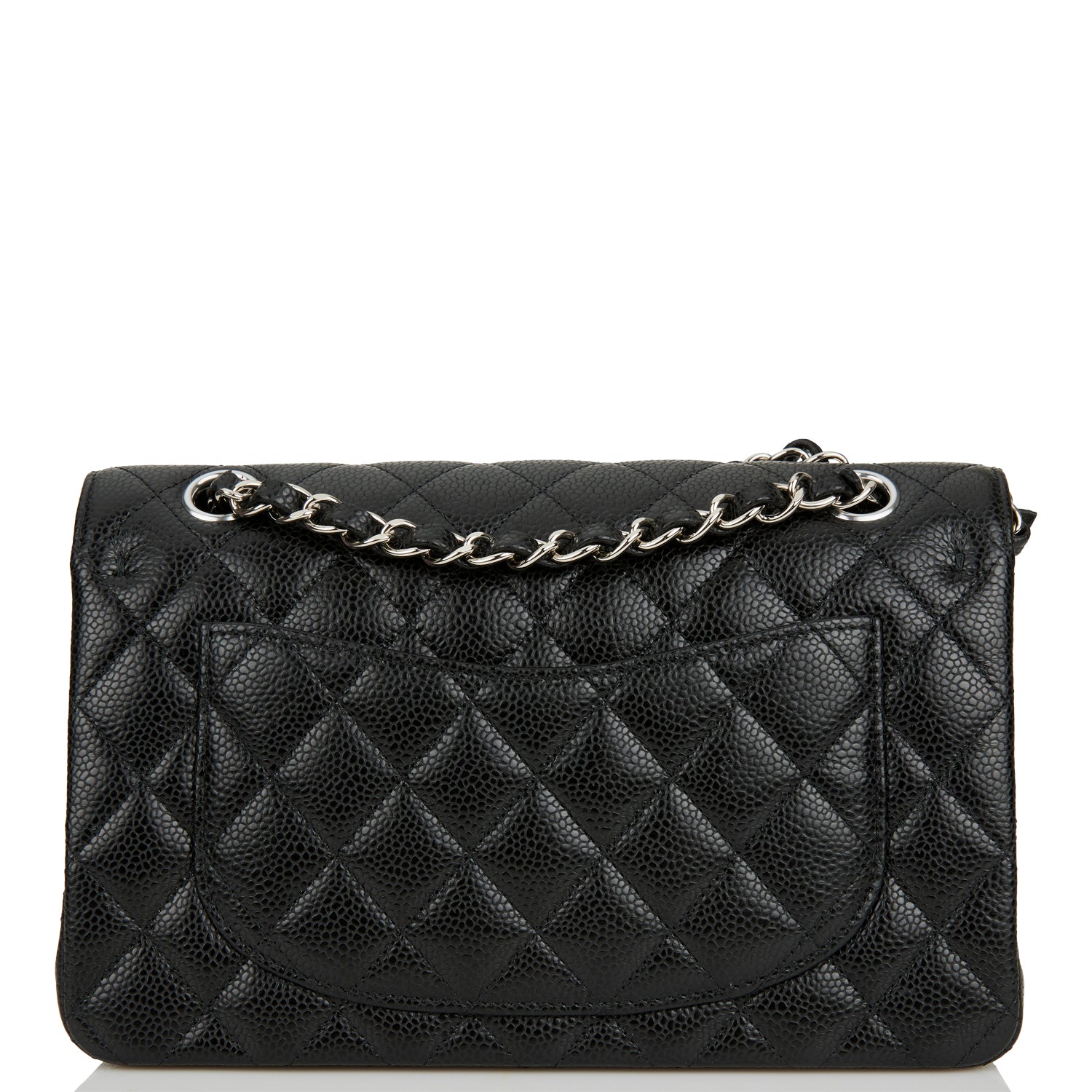 Chanel Small Classic Double Flap Black Caviar Silver Hardware