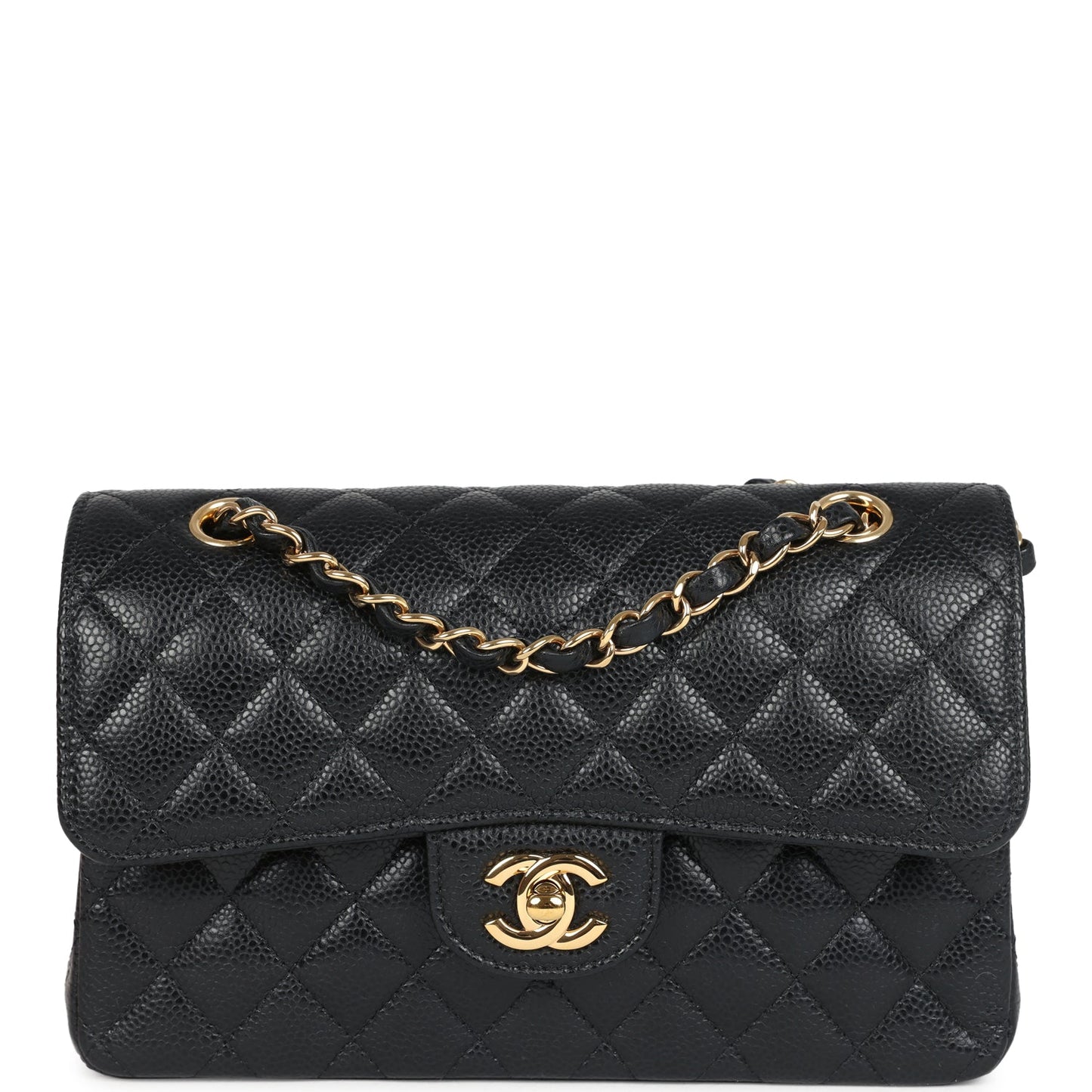 Chanel Small Classic Double Flap Bag Black Caviar Gold Hardware