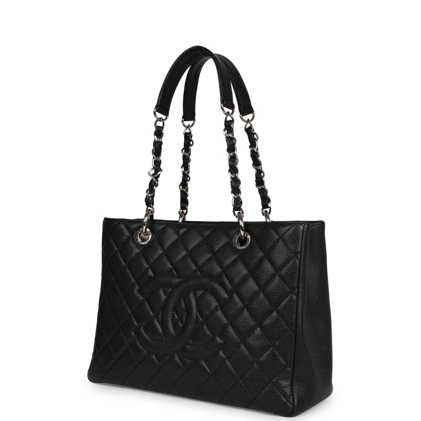 Chanel Grand Shopping Tote GST Black Caviar Silver Hardware