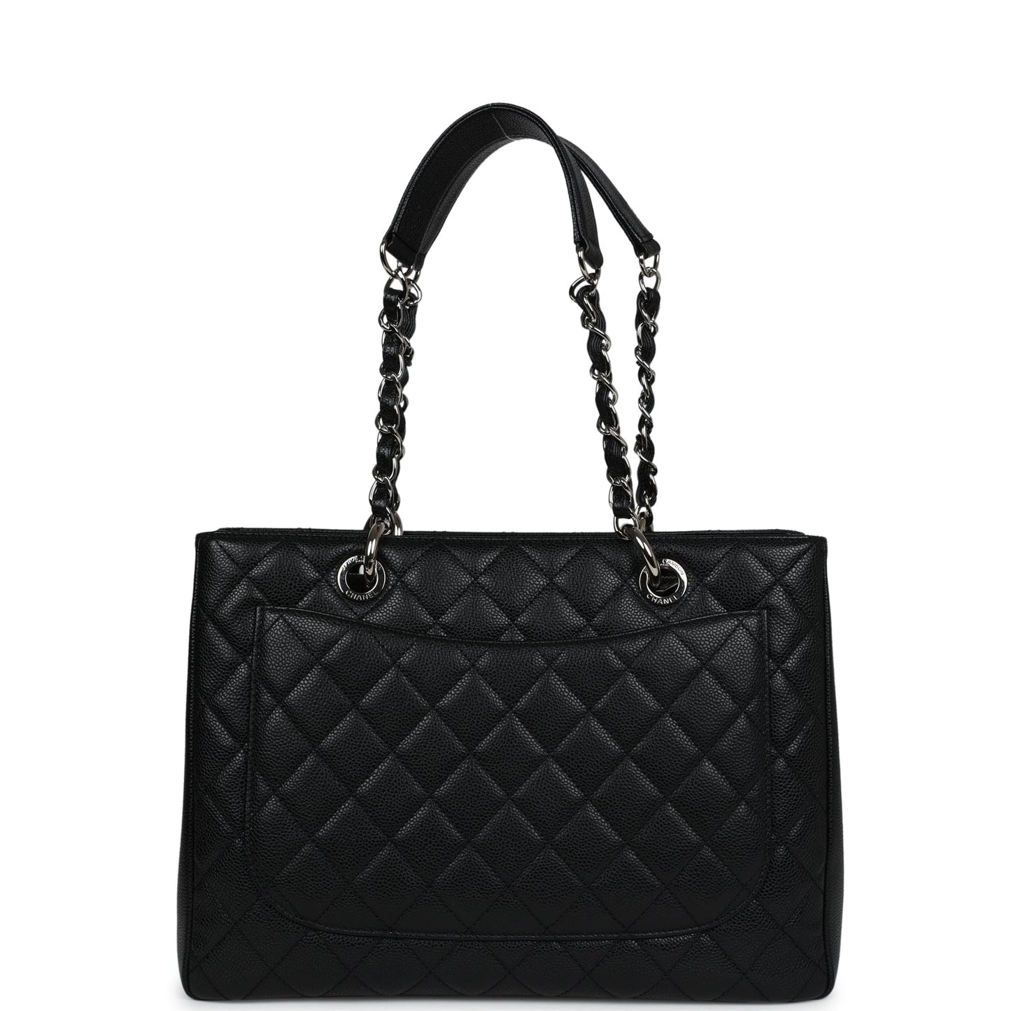 Chanel Grand Shopping Tote Bag Black Caviar Silver Hardware