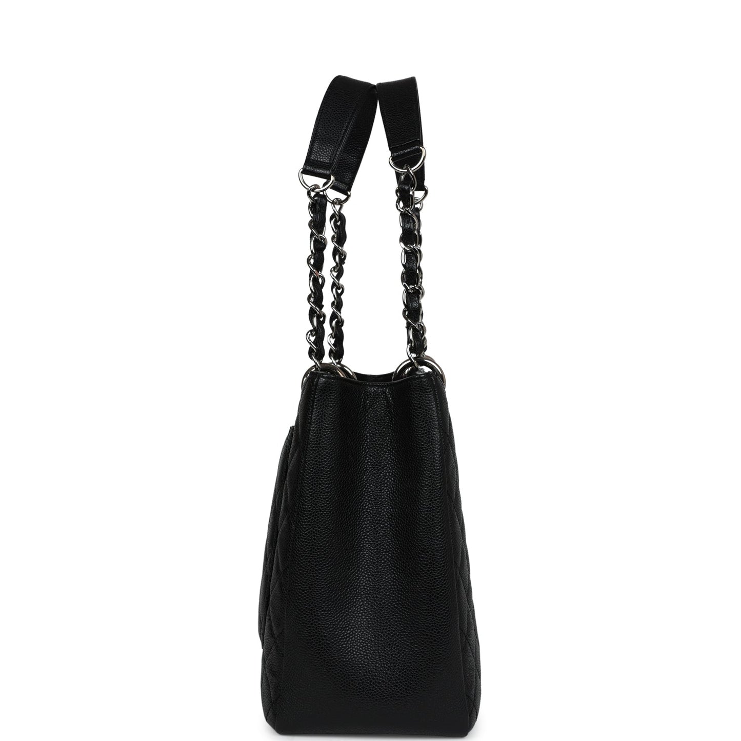 Chanel Grand Shopping Tote Bag Black Caviar Silver Hardware