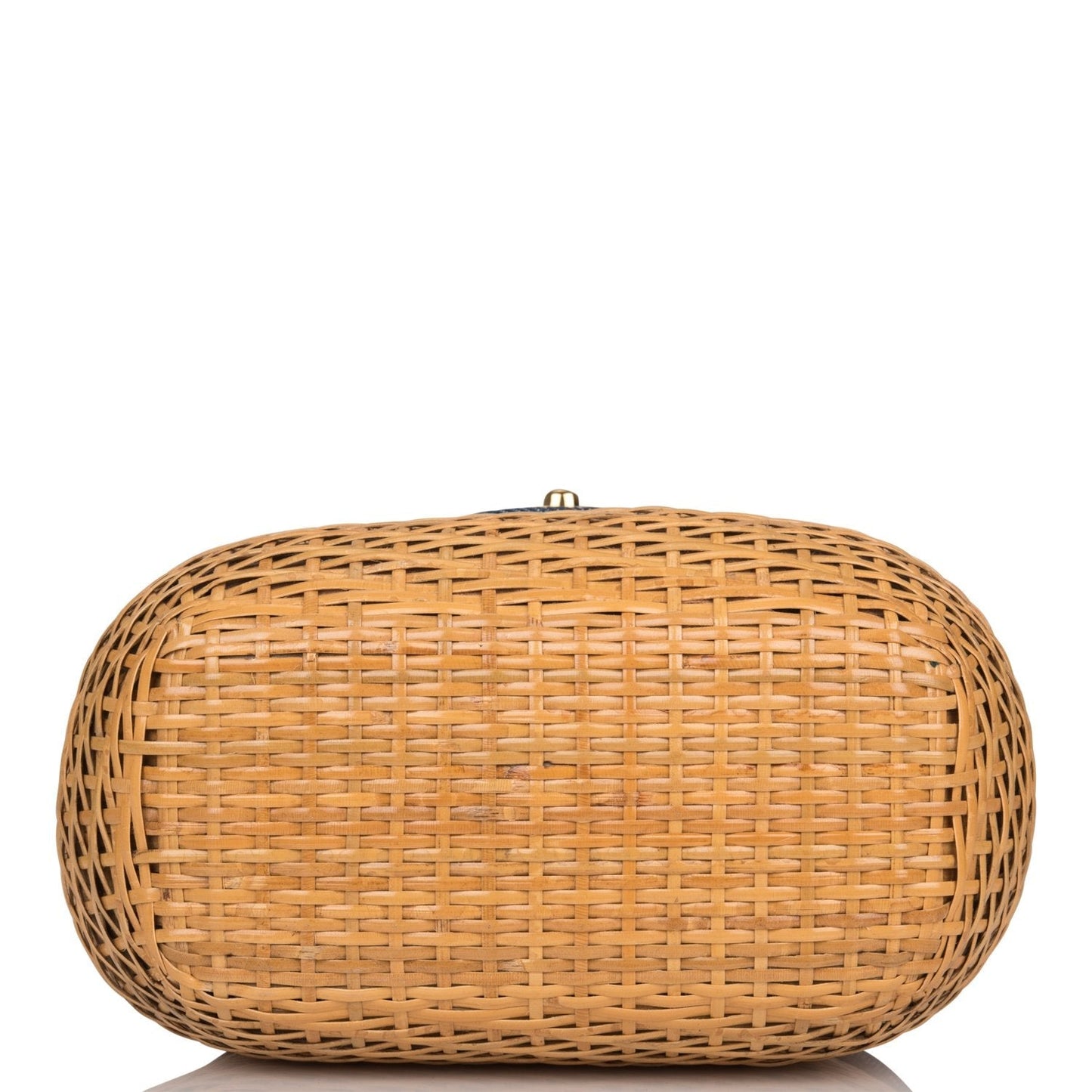 Chanel Basket Bag Denim and Wicker Gold Hardware