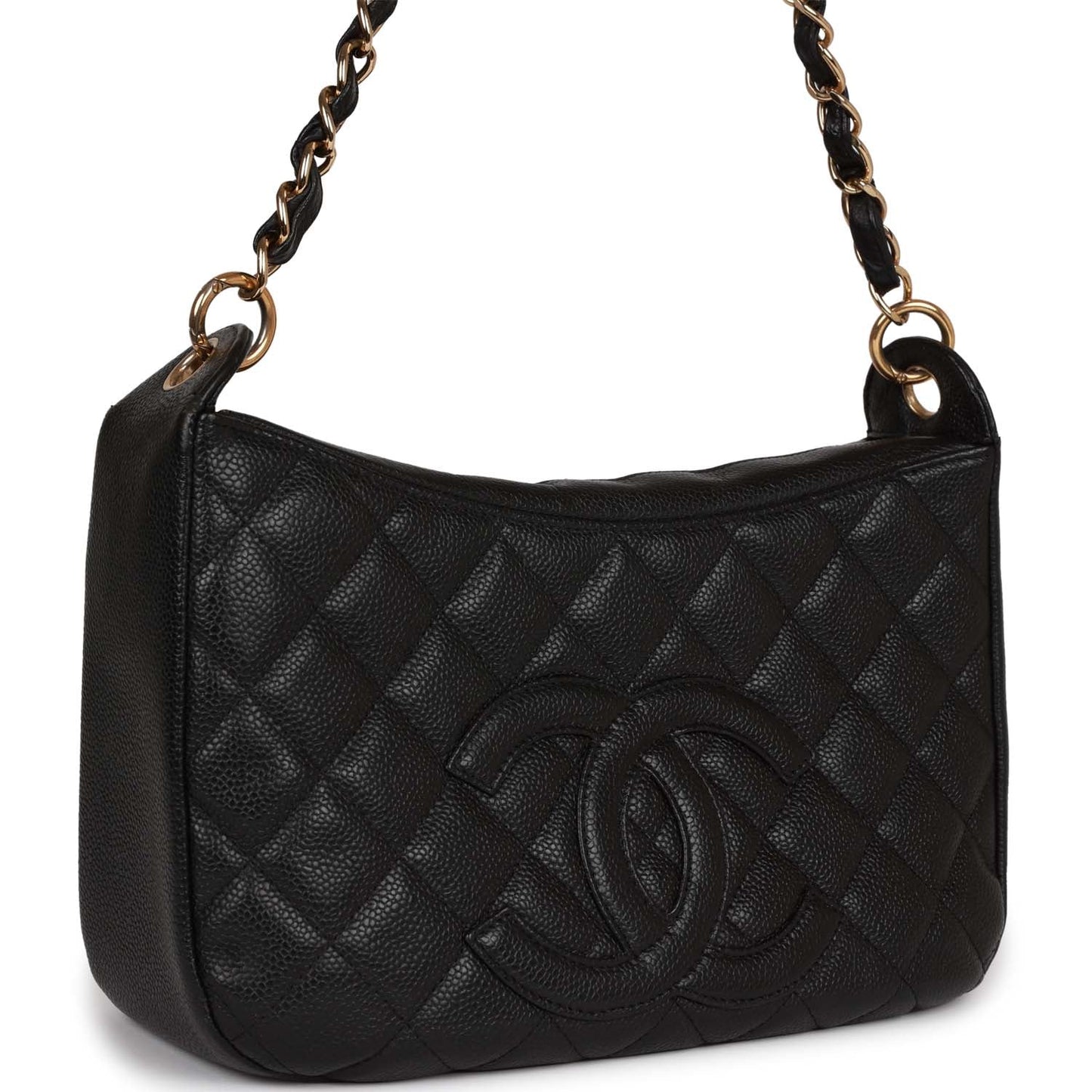 Chanel Timeless CC Shoulder Bag Black Caviar Gold Hardware