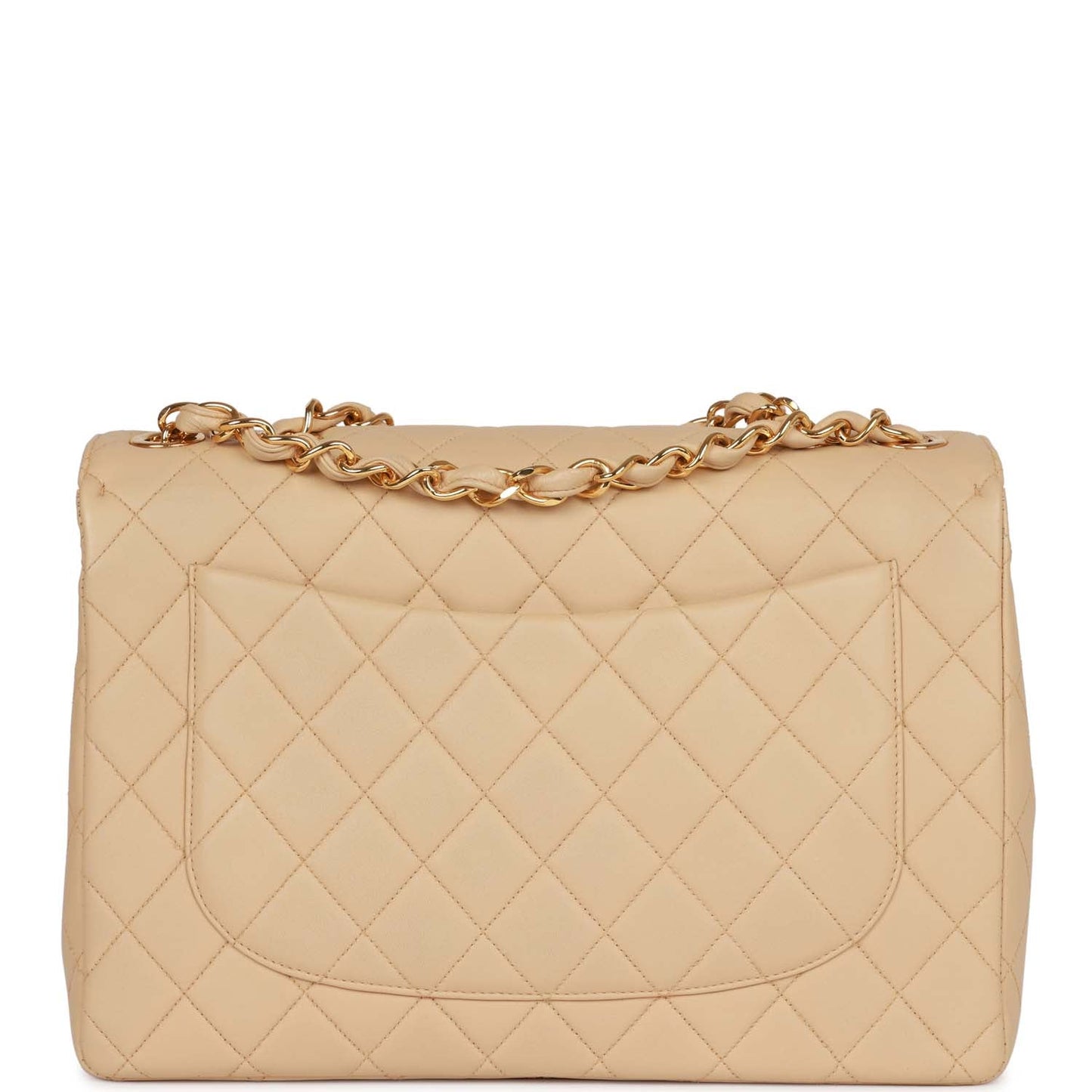 Chanel Jumbo Flap Bag Beige Lambskin Gold Hardware