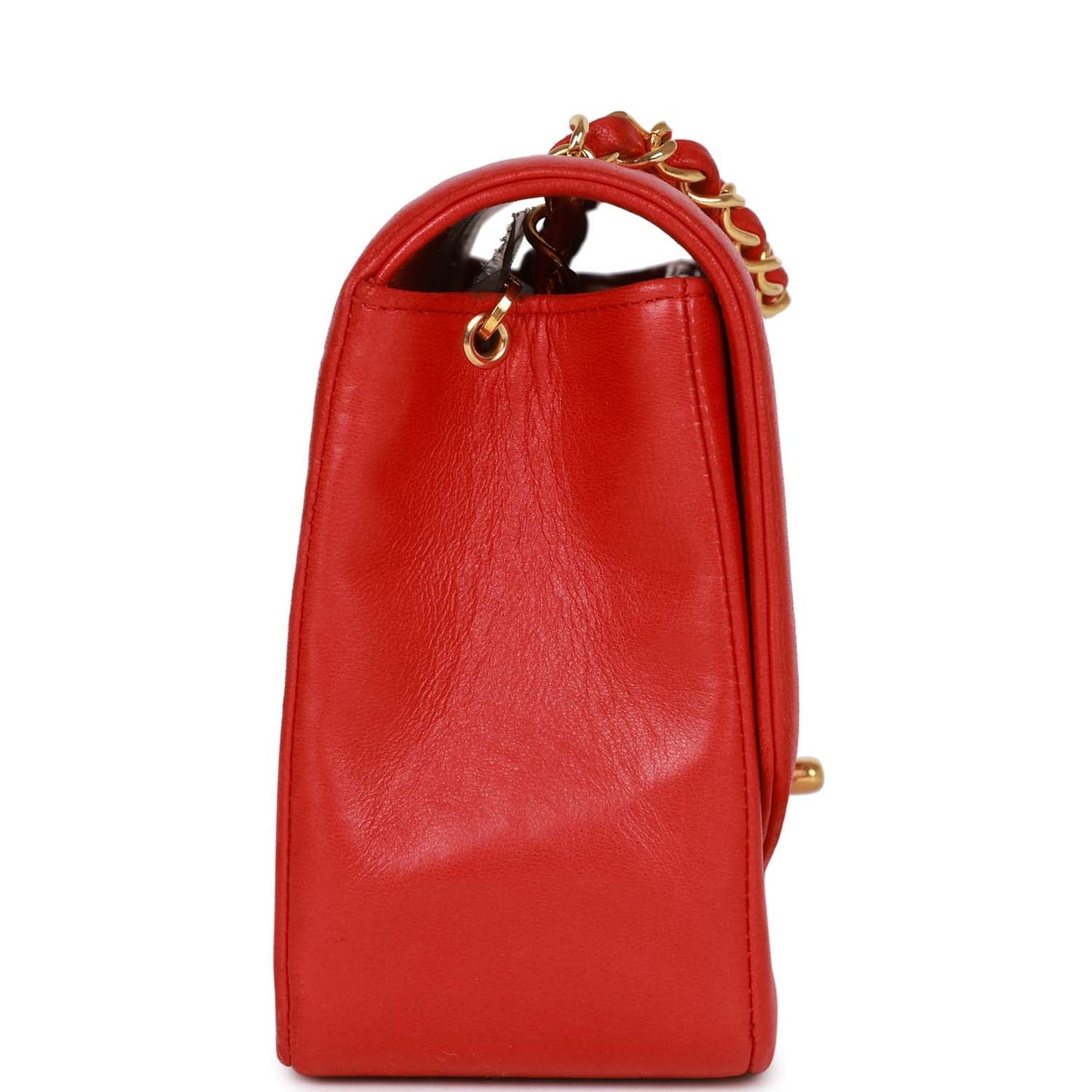 Chanel Small Diana Flap Bag Red Lambskin Gold Hardware