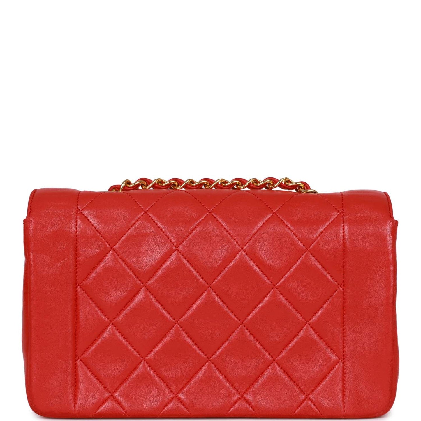 Chanel Small Diana Flap Bag Red Lambskin Gold Hardware