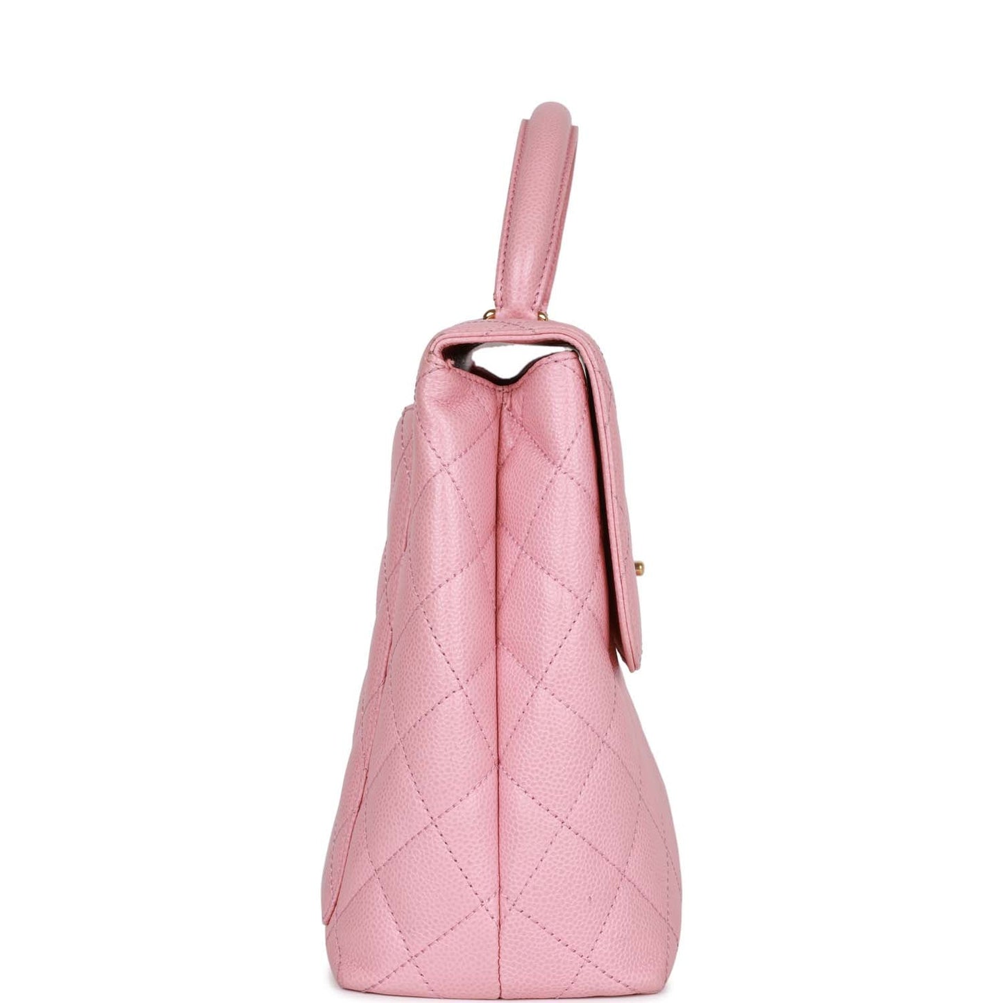 Chanel Kelly Handle Flap Bag Pink Caviar Gold Hardware