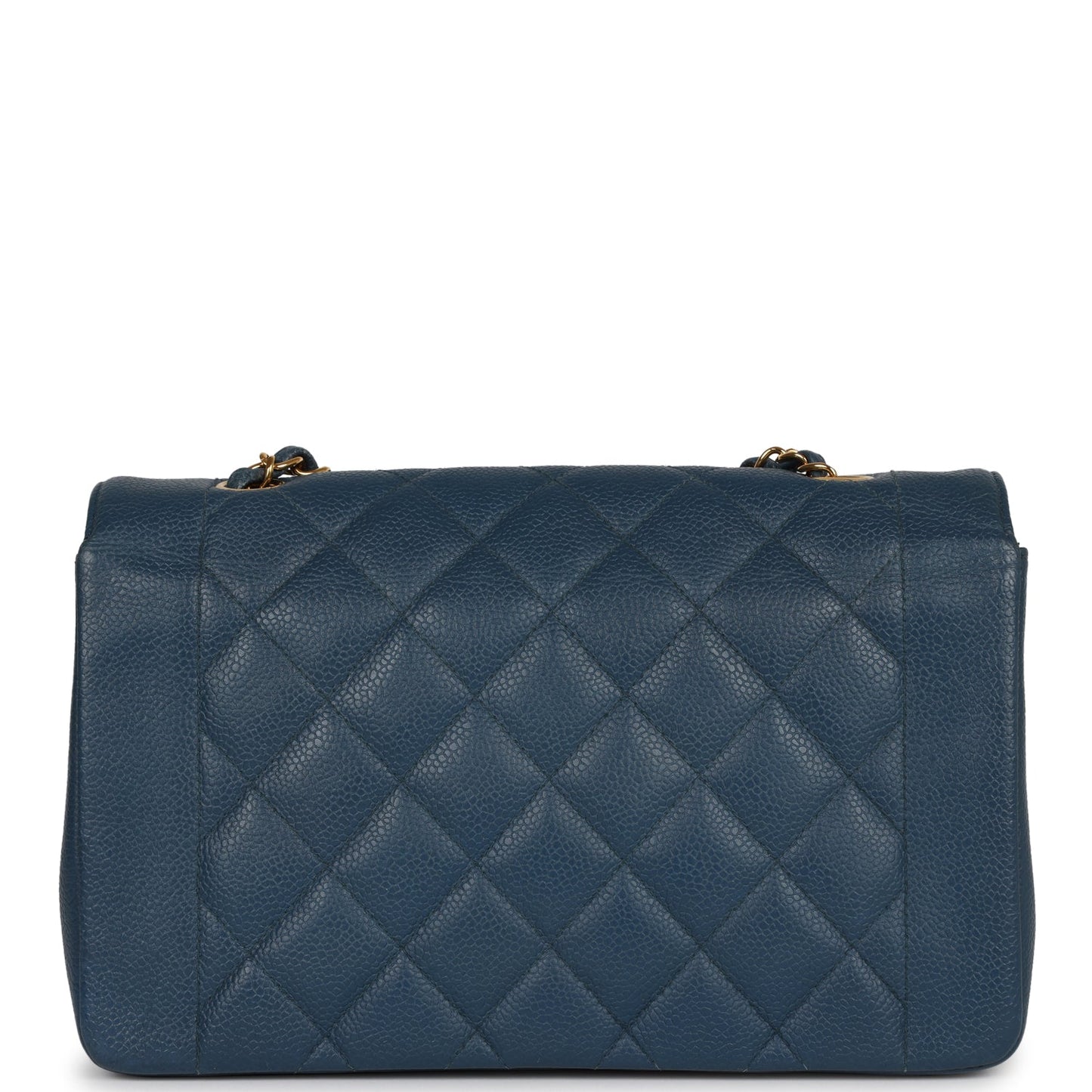 Chanel Medium Diana Flap Bag Blue Caviar Gold Hardware