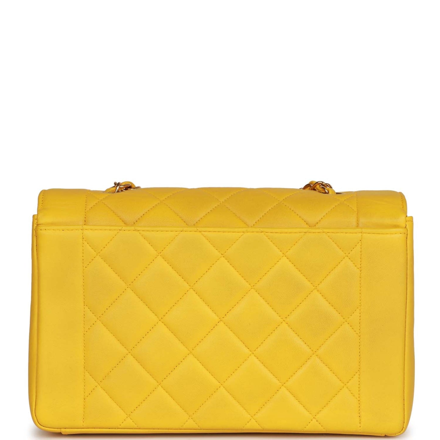 Chanel Medium Diana Flap Bag Yellow Lambskin Gold Hardware