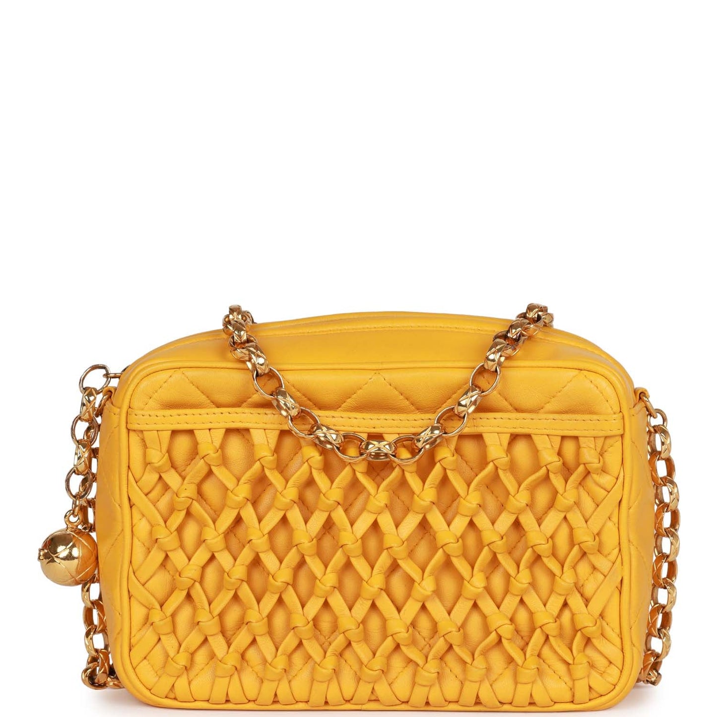Chanel Knotted Camera Bag Yellow Lambskin Gold Hardware