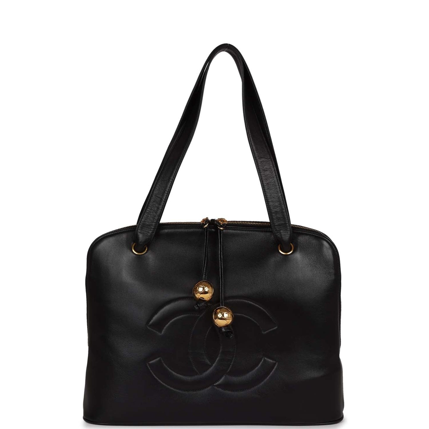 Chanel Timeless CC Dome Tote Black Lambskin Gold Hardware