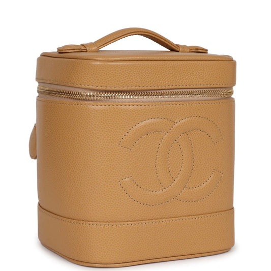 Chanel Vanity Dark Beige Caviar Gold Hardware