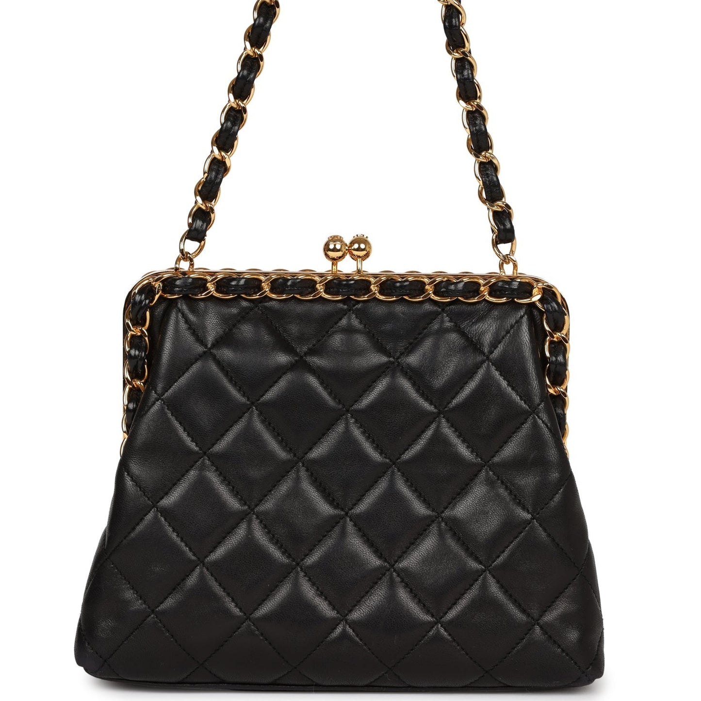 Chanel Frame Bag Black Lambskin Gold Hardware