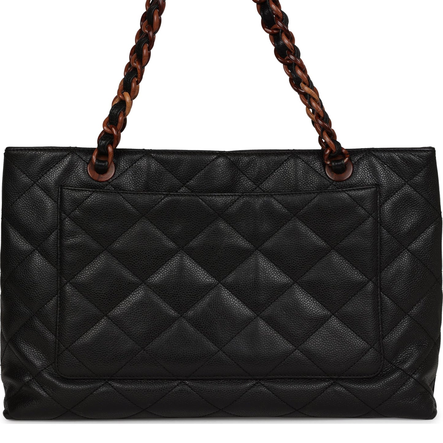 Chanel Quilted CC Tote Black Caviar Tortoiseshell Bakelite Hardware