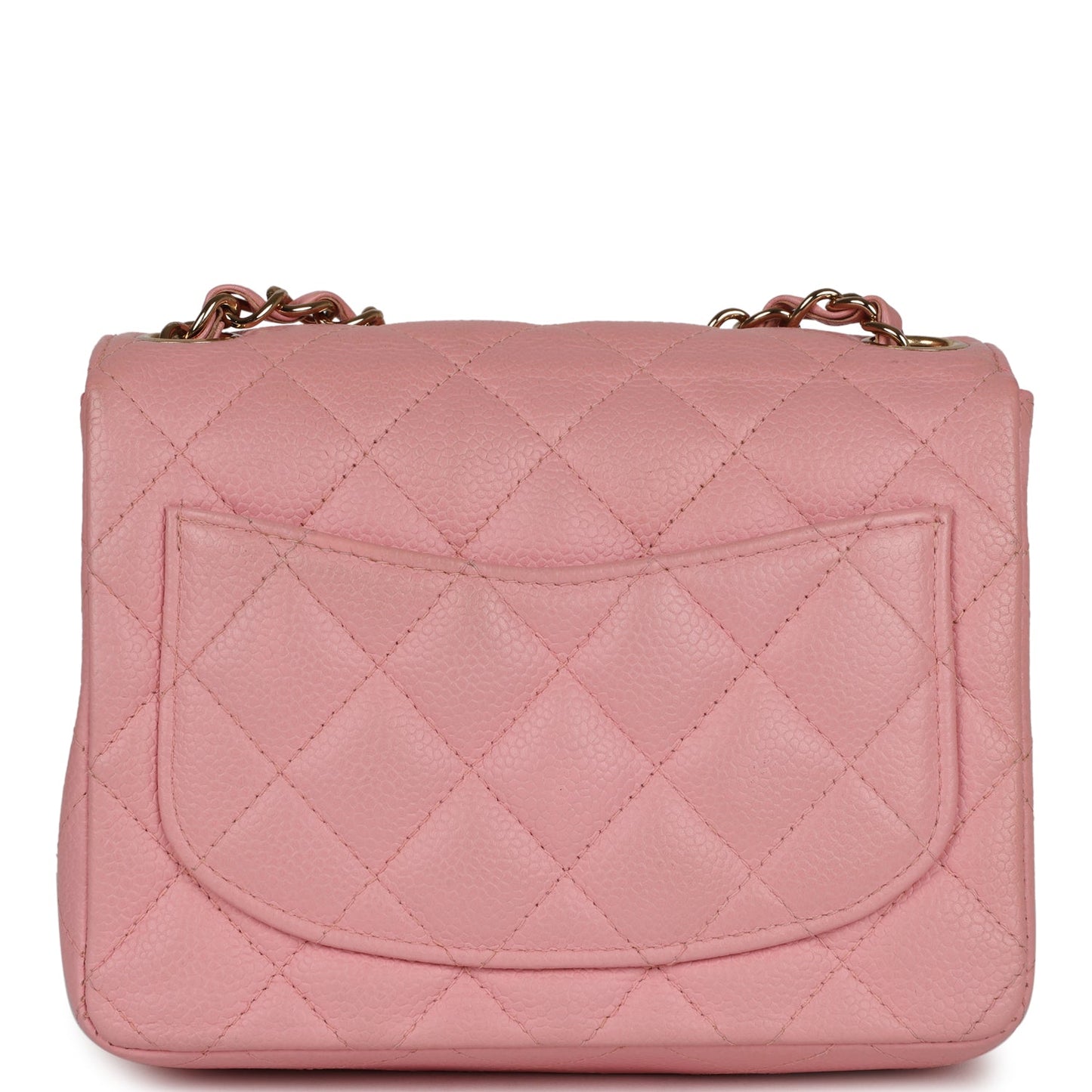 Chanel Mini Square Flap Pink Caviar Gold Hardware