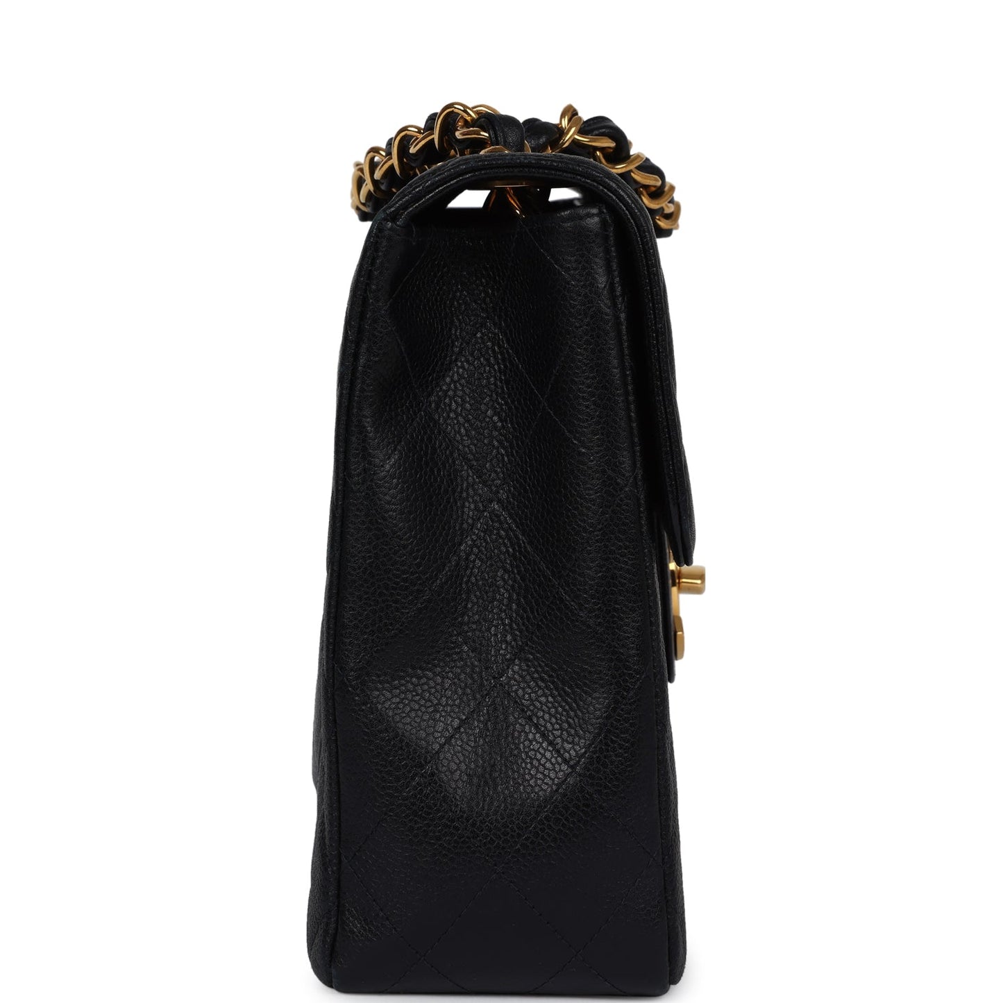 Chanel Jumbo Single Flap Bag Black Caviar Gold Hardware