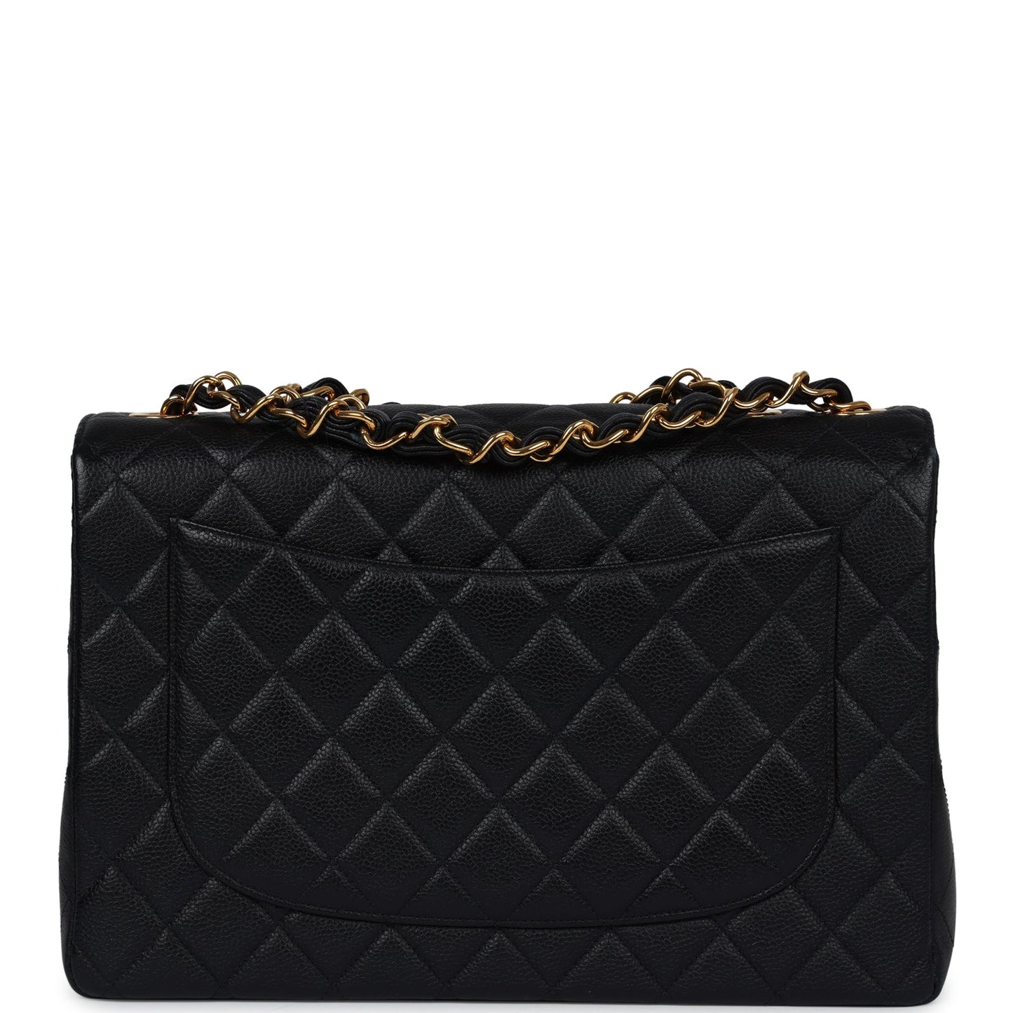 Chanel Jumbo Single Flap Bag Black Caviar Gold Hardware