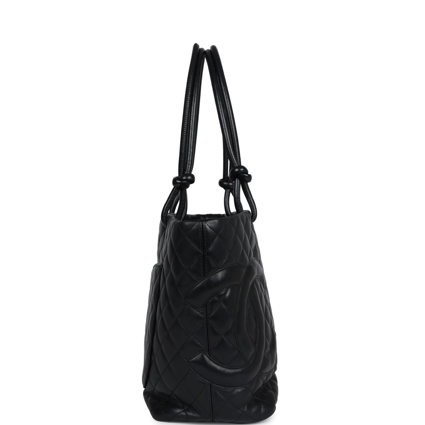 Chanel Large Cambon Ligne Tote Black Calfskin Silver Hardware