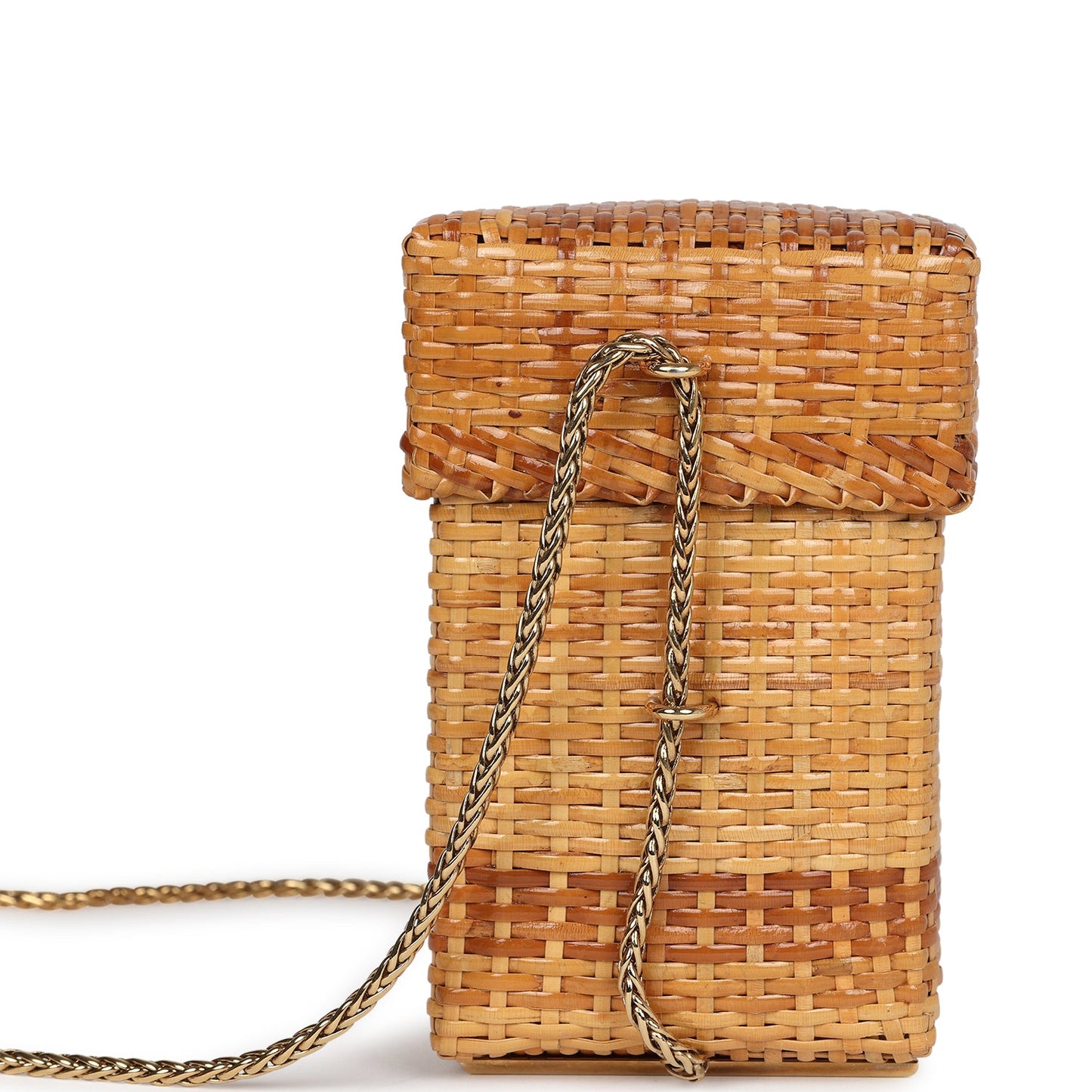 Chanel Small Picnic Basket Bag Natural Wicker Gold Hardware