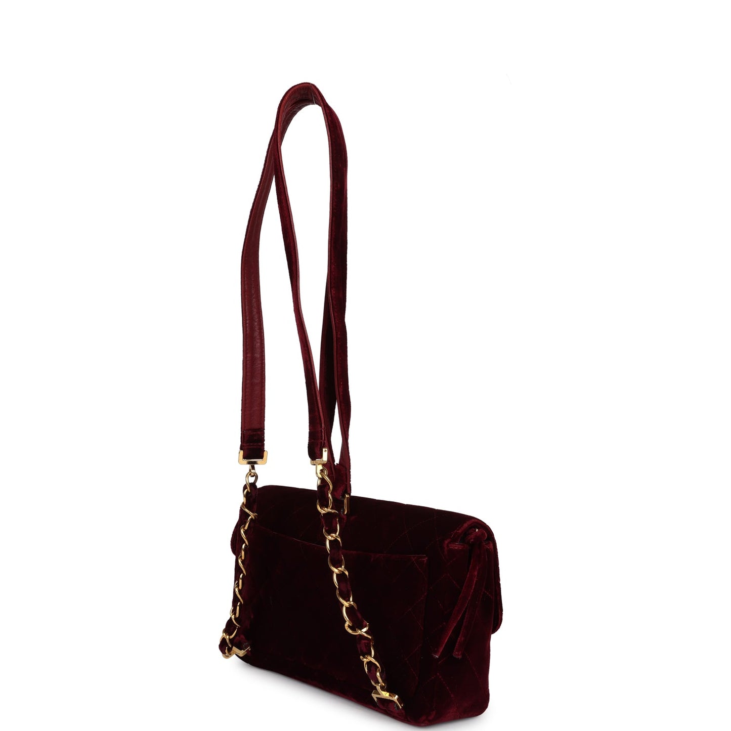 Chanel Medium Classic Flap Backpack Burgundy Velvet Gold Hardware