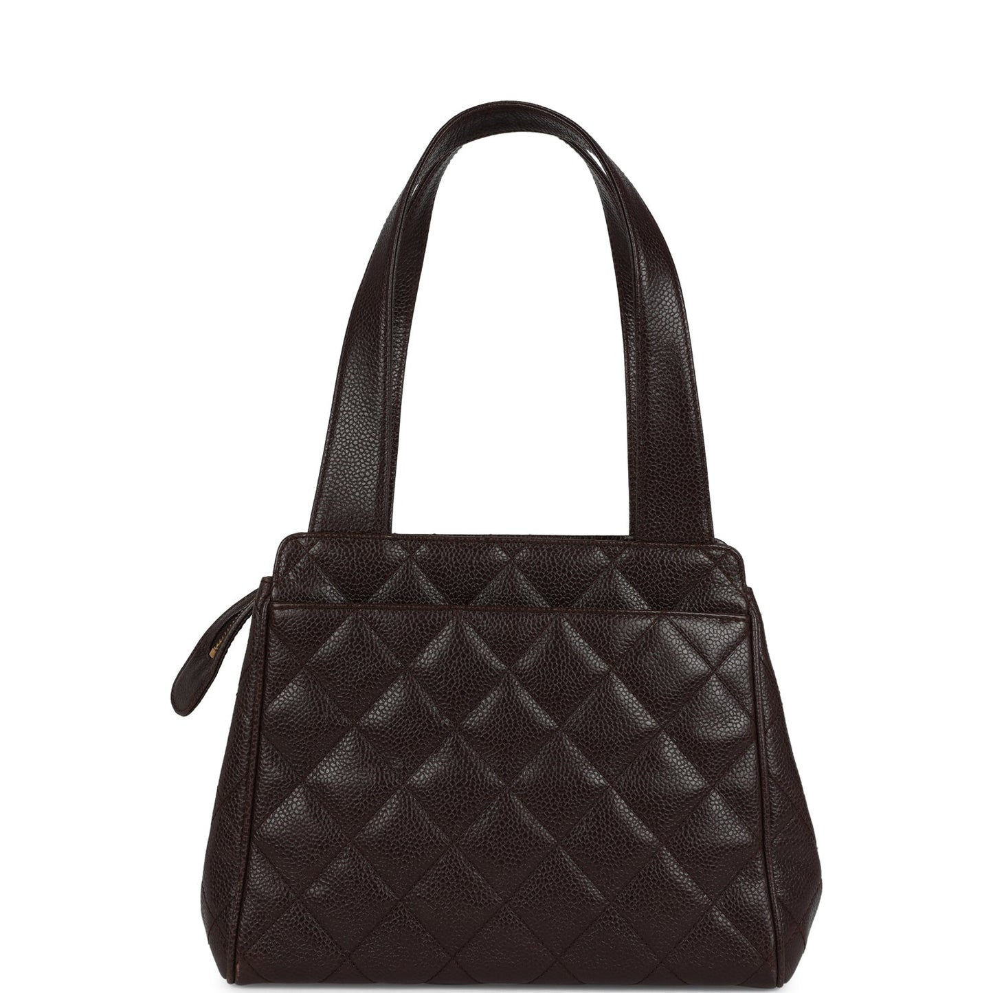Chanel Mini Shopper Shoulder Bag Brown Caviar Gold Hardware