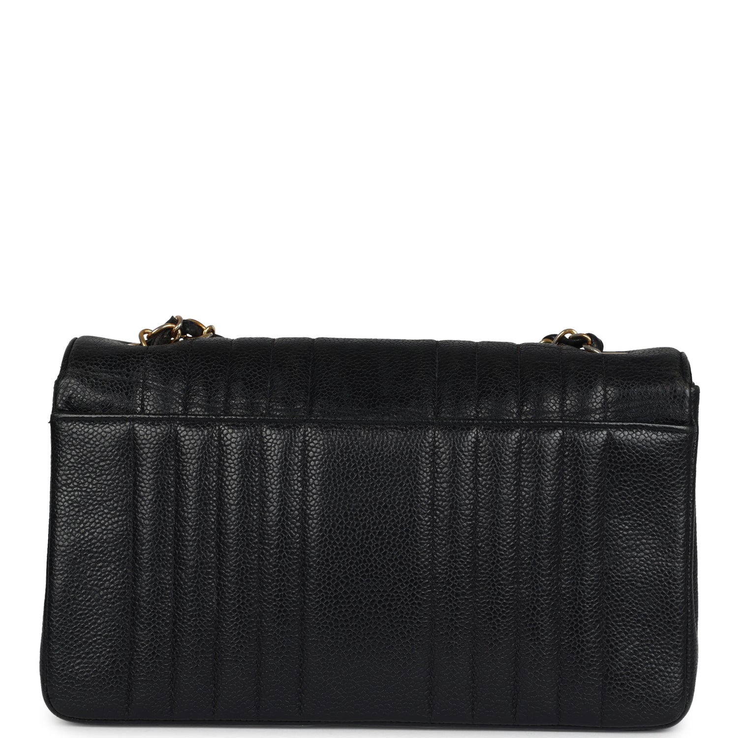 Chanel Medium Vertical Flap Bag Black Caviar Gold Hardware