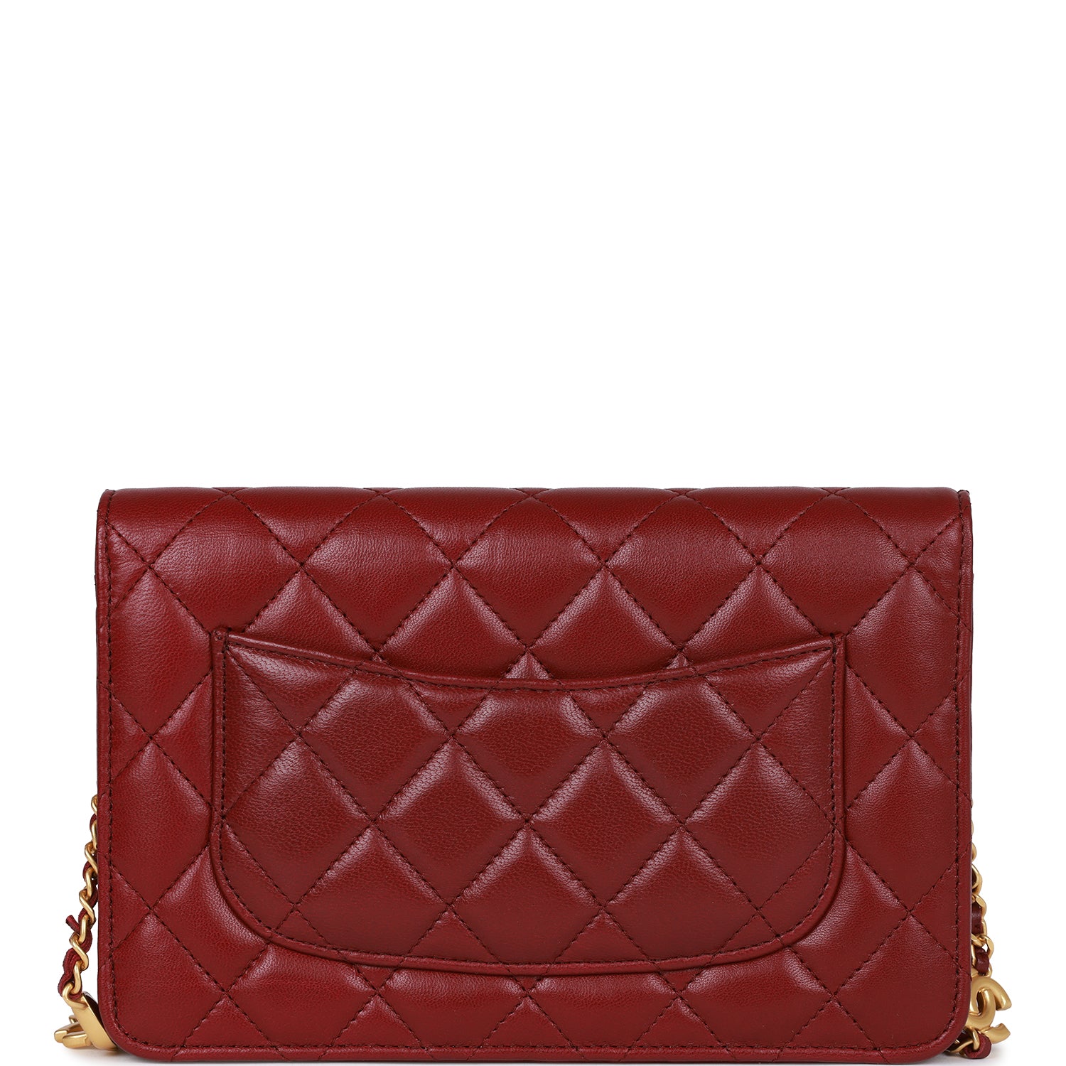 Chanel Wallet On Chain WOC Burgundy Lambskin Gold Hardware