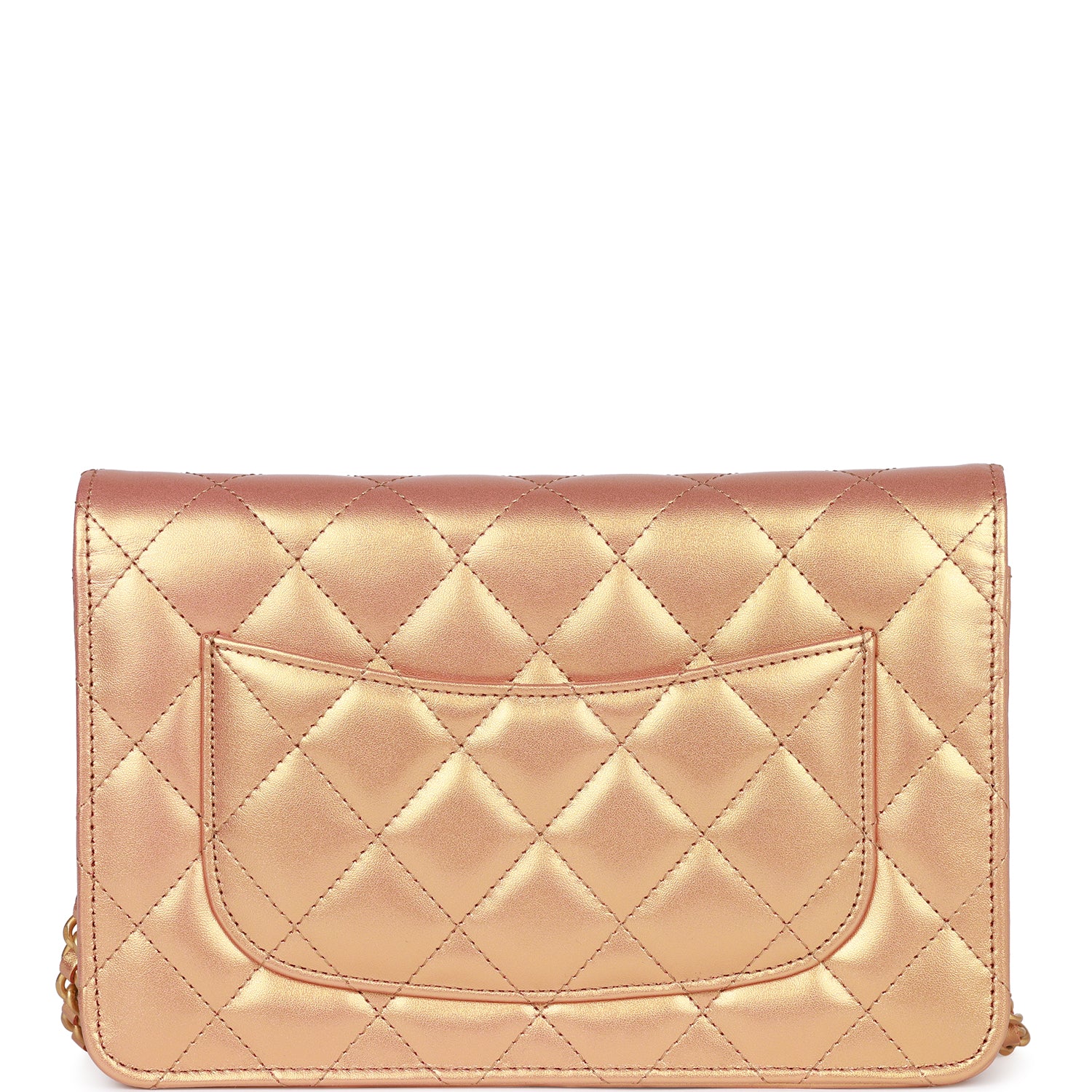 Chanel Wallet on Chain WOC Gold Metallic Calfskin Antique Gold Hardware