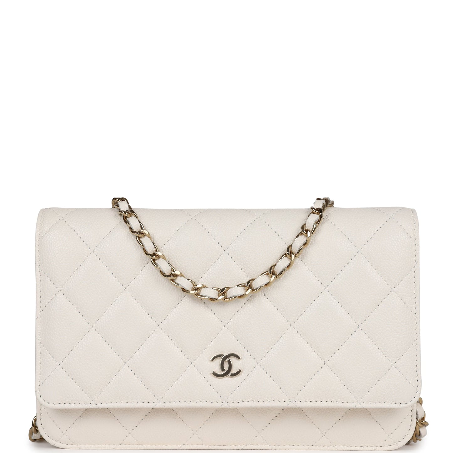 Chanel Wallet on Chain WOC White Caviar Gold Hardware