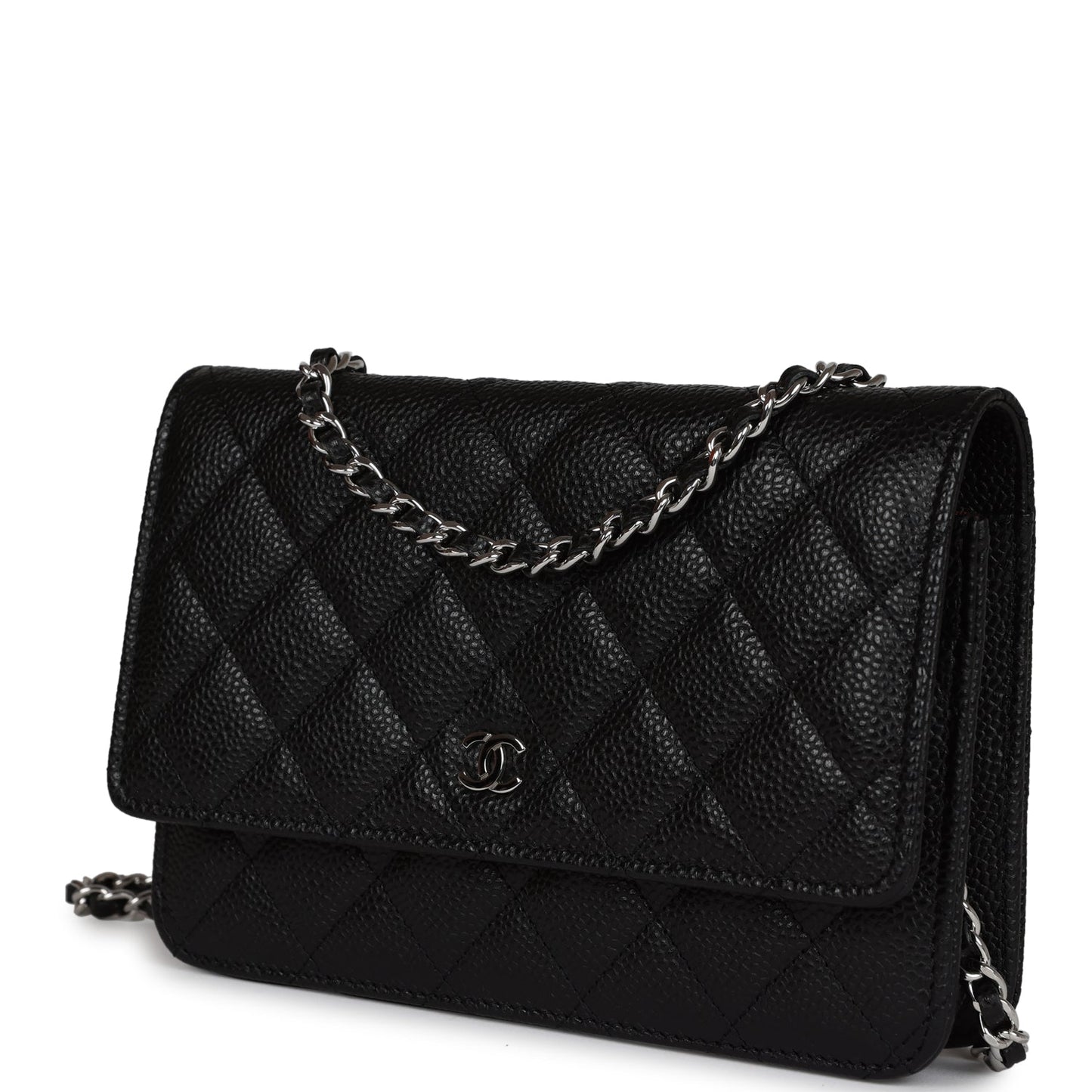 Chanel Wallet On Chain WOC Black Caviar Silver Hardware