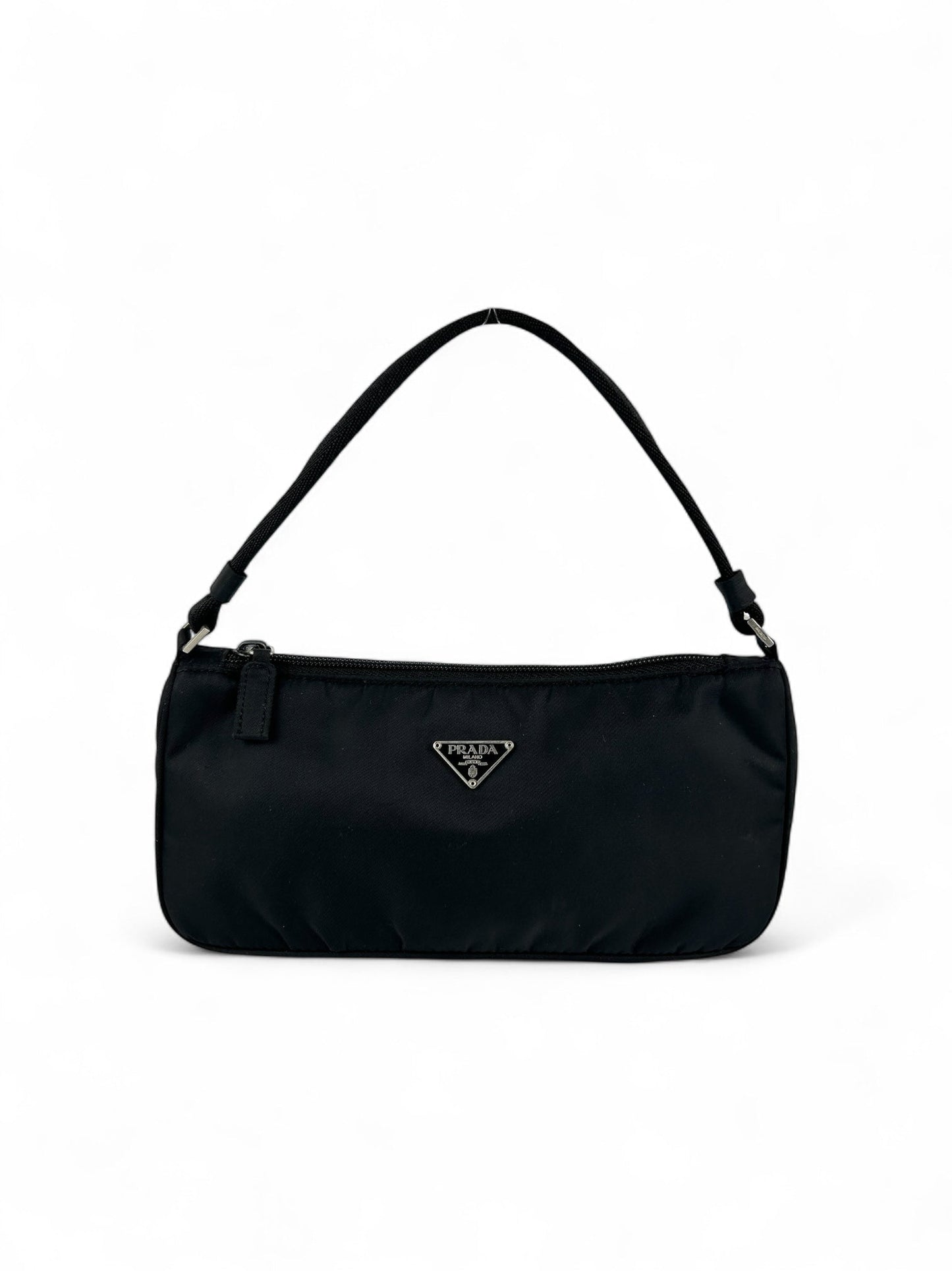 Prada Milano Nylon Black Shoulder Bag 90s