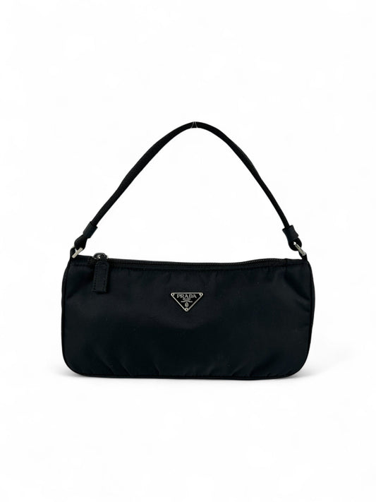 Prada Milano Nylon Black Shoulder Bag 90s